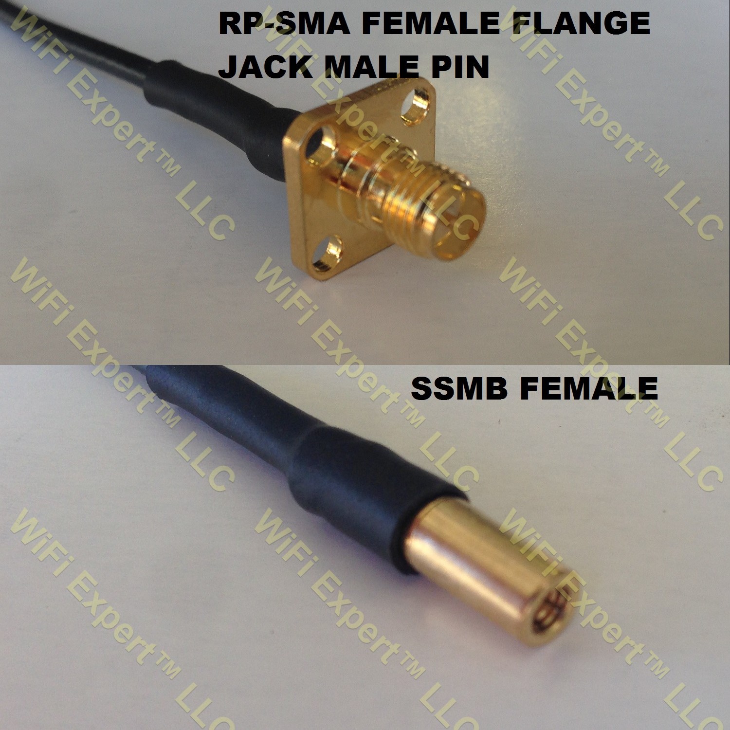 RG316 RP-SMA Female Flange to SSMB Female Coaxial RF Pigtail Cable