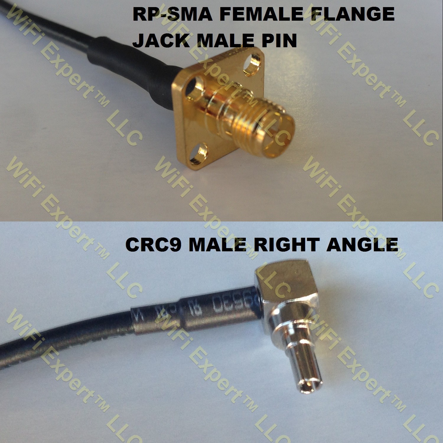 RG316 RP-SMA Female Flange to CRC9 MALE ANGLE Coaxial RF Pigtail Cable