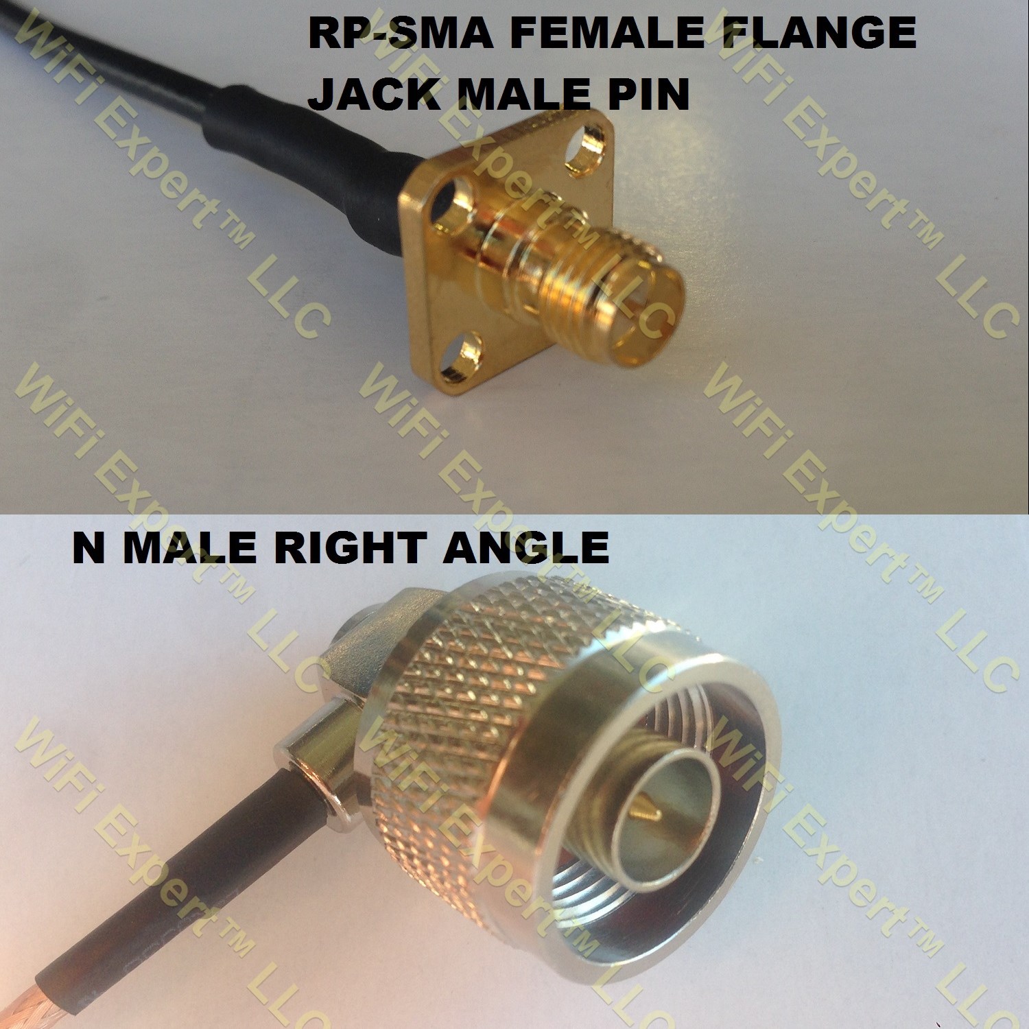 RG316 RP-SMA Female Flange to N MALE ANGLE Coaxial RF Pigtail Cable