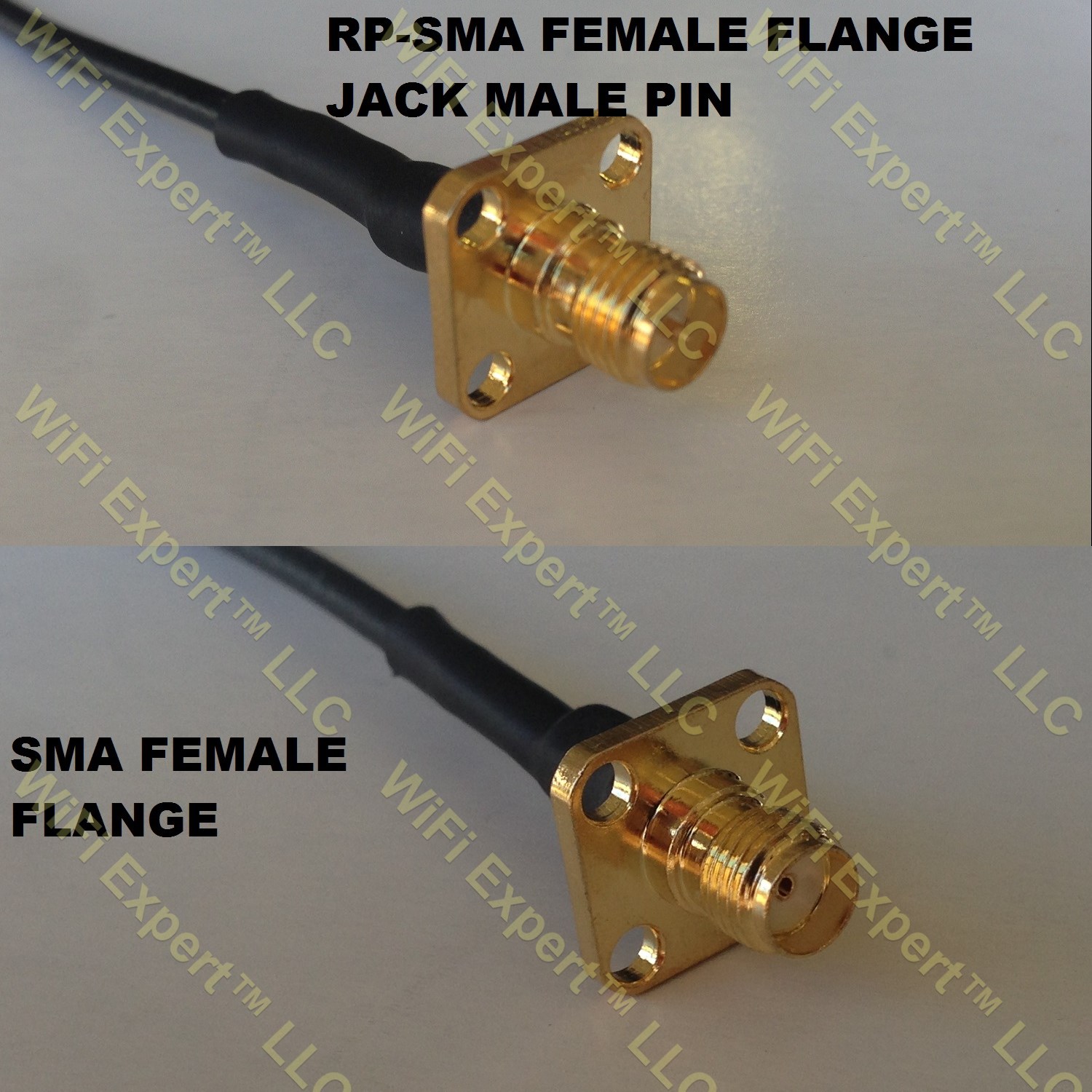 RG316 RP-SMA Female Flange to SMA FEMALE FLANGE Coaxial RF Pigtail Cable
