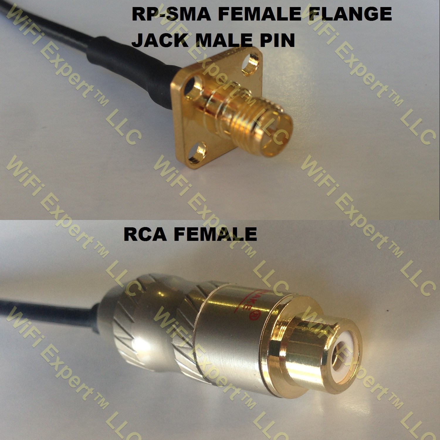 RG316 RP-SMA Female Flange to RCA FEMALE Coaxial RF Pigtail Cable