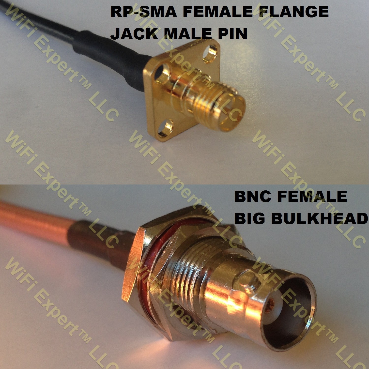 RG316 RP-SMA Female Flange to BNC FEMALE BIG BULKHEAD Coaxial RF Pigtail Cable