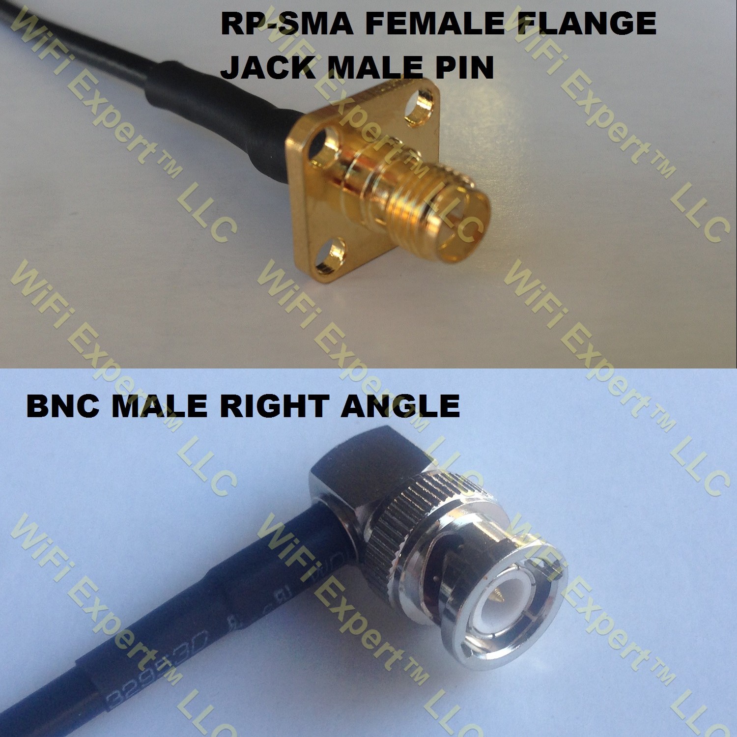 RG316 RP-SMA Female Flange to BNC MALE ANGLE Coaxial RF Pigtail Cable