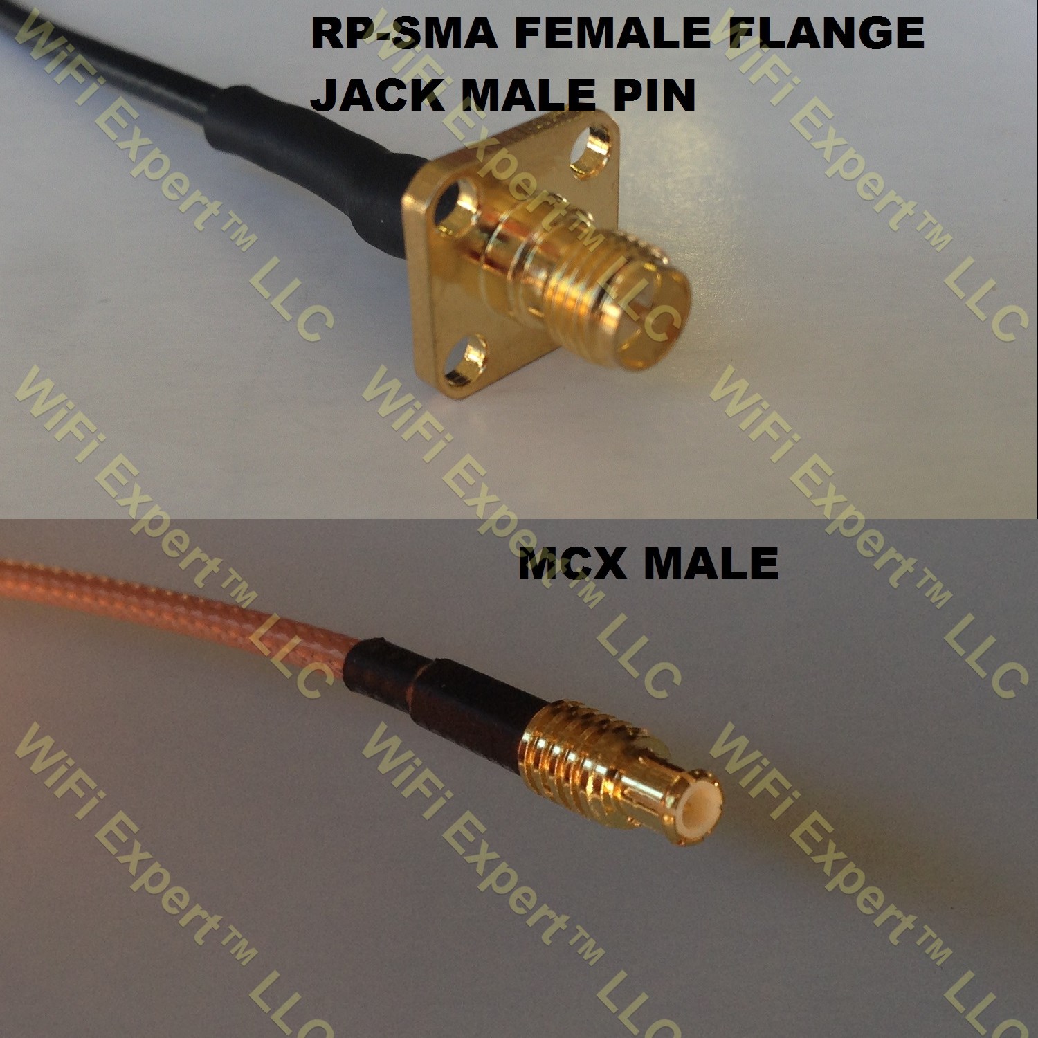 RG316 RP-SMA Female Flange to MCX MALE Coaxial RF Pigtail Cable