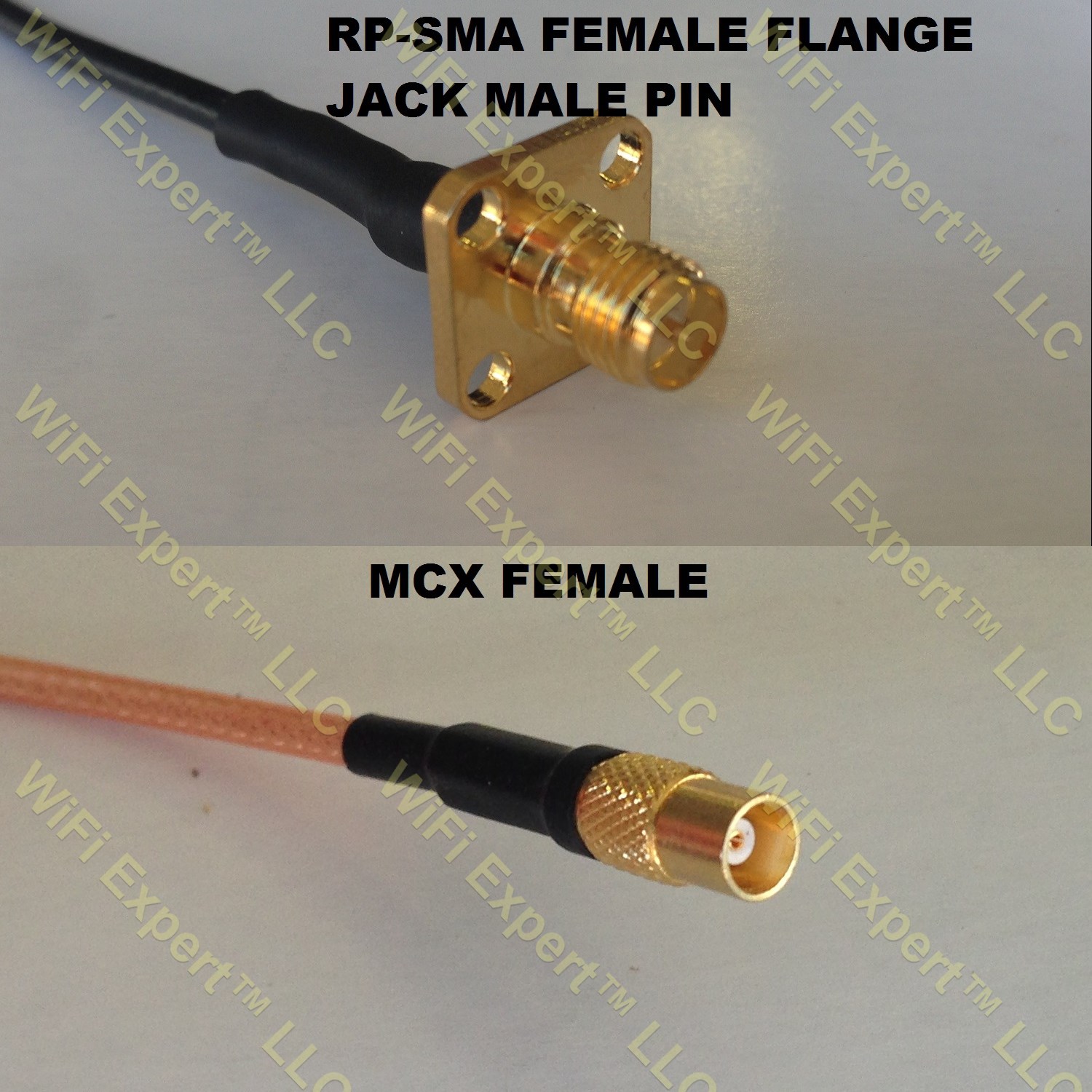 RG316 RP-SMA Female Flange to MCX FEMALE Coaxial RF Pigtail Cable