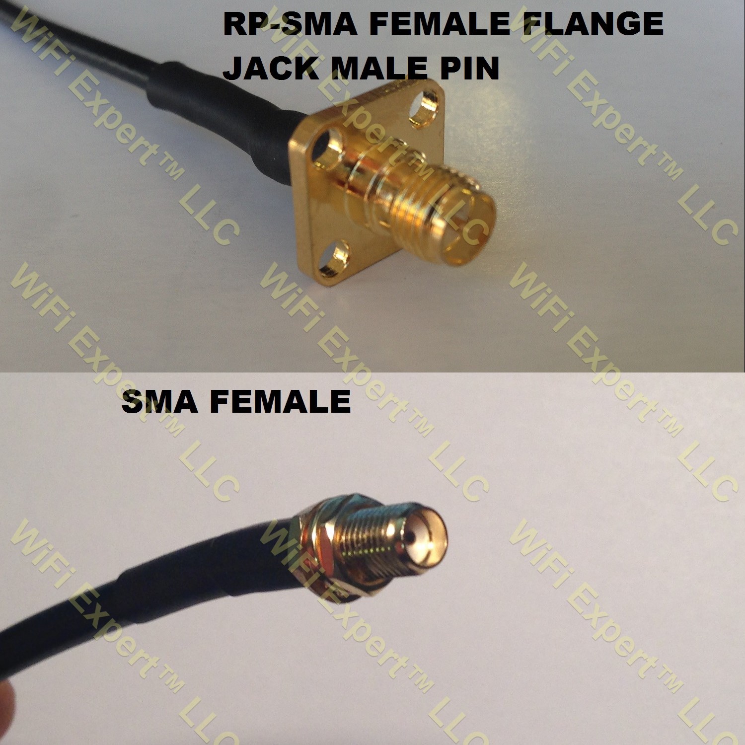 RG316 RP-SMA Female Flange to SMA FEMALE Coaxial RF Pigtail Cable