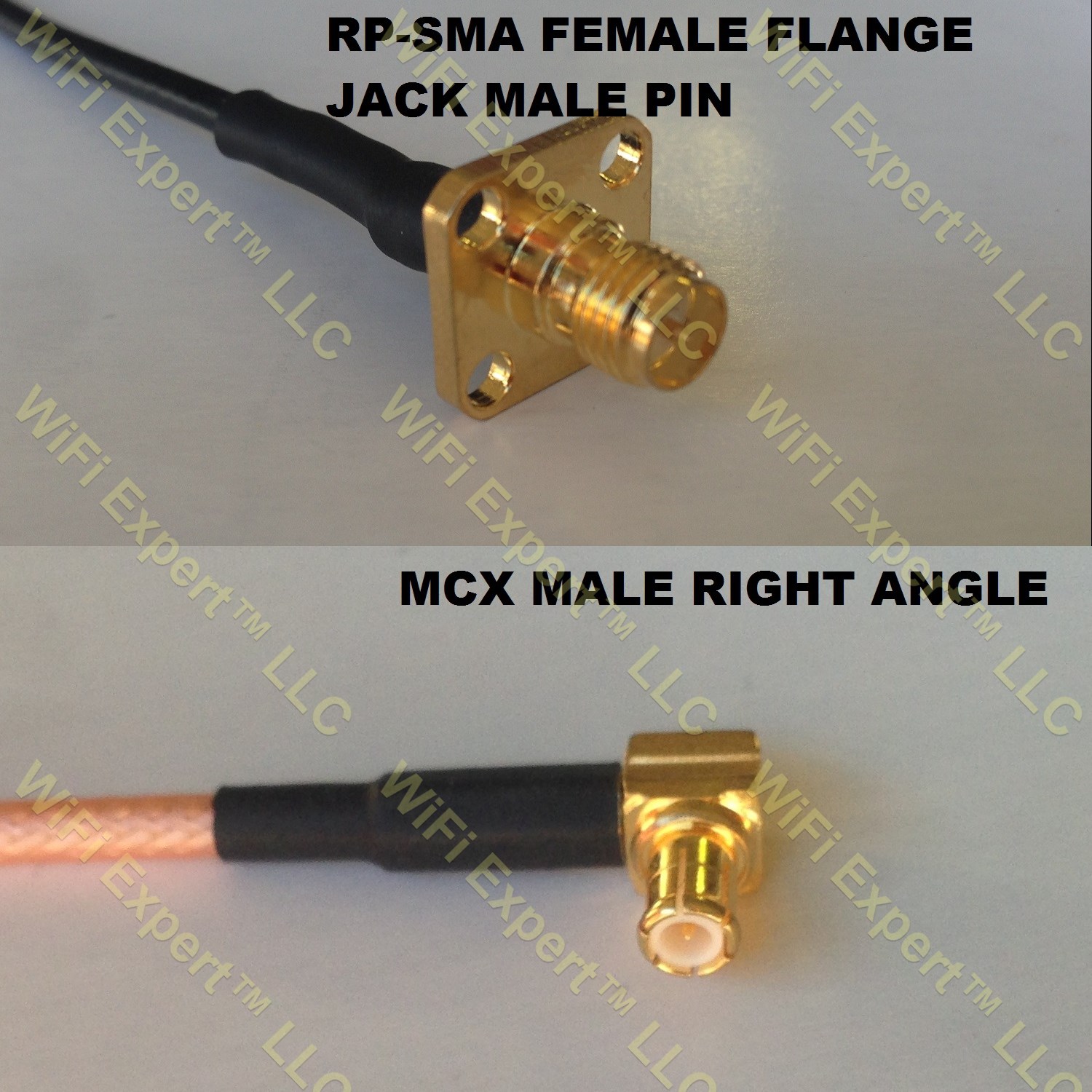 RG316 RP-SMA Female Flange to MCX MALE ANGLE Coaxial RF Pigtail Cable