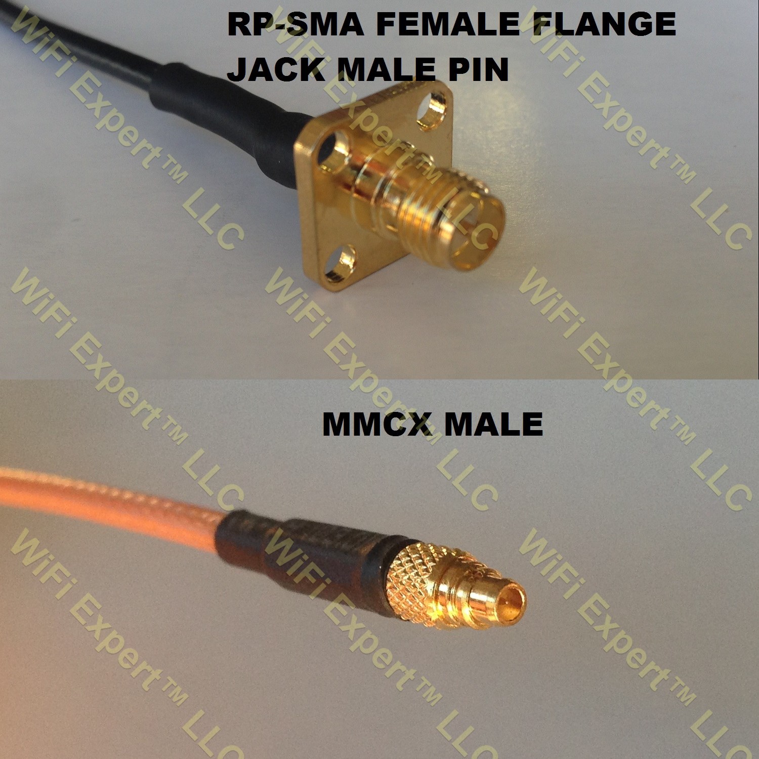 RG316 RP-SMA Female Flange to MMCX MALE Coaxial RF Pigtail Cable