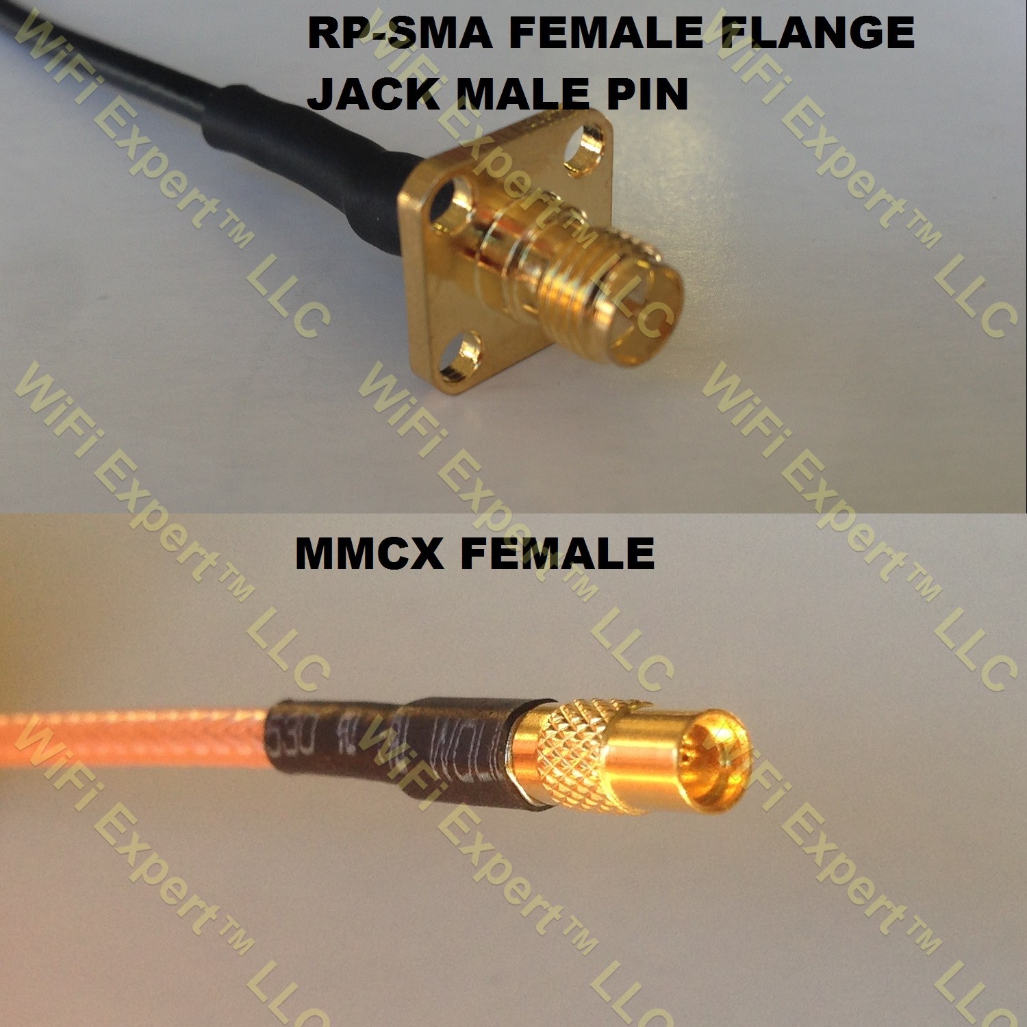 RG316 RP-SMA Female Flange to MMCX FEMALE Coaxial RF Pigtail Cable