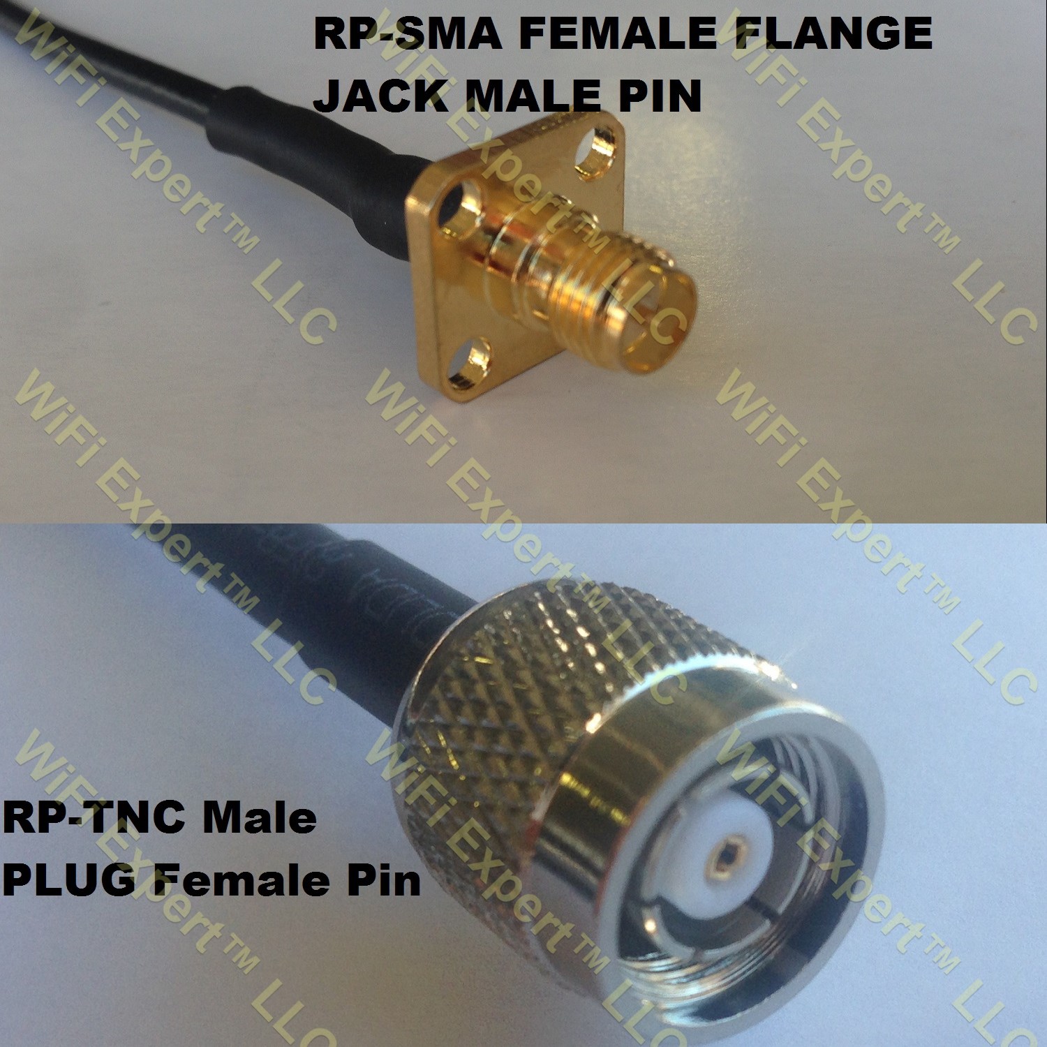 RG316 RP-SMA Female Flange to RP-TNC MALE Coaxial RF Pigtail Cable