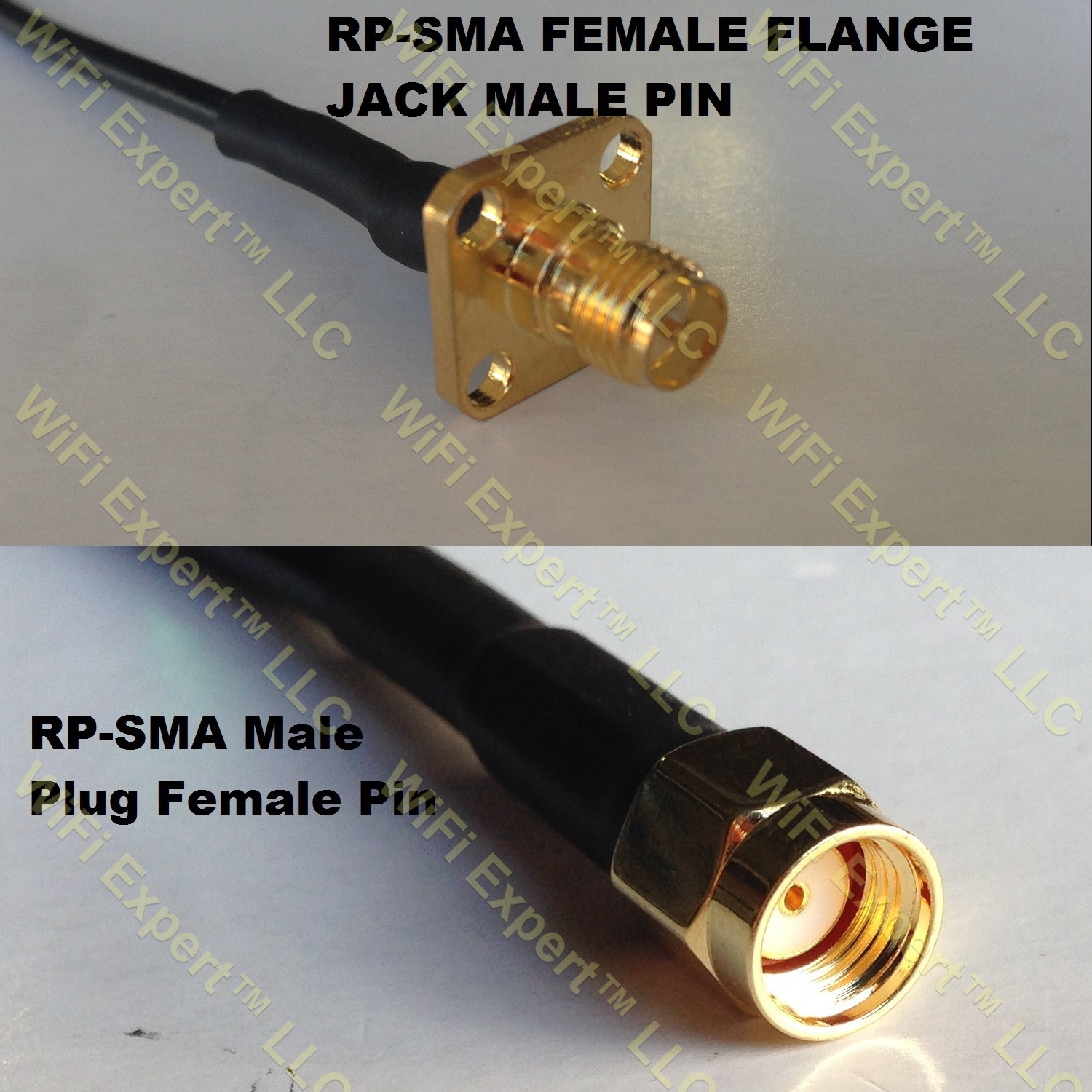 RG316 RP-SMA Female Flange to RP-SMA MALE Coaxial RF Pigtail Cable