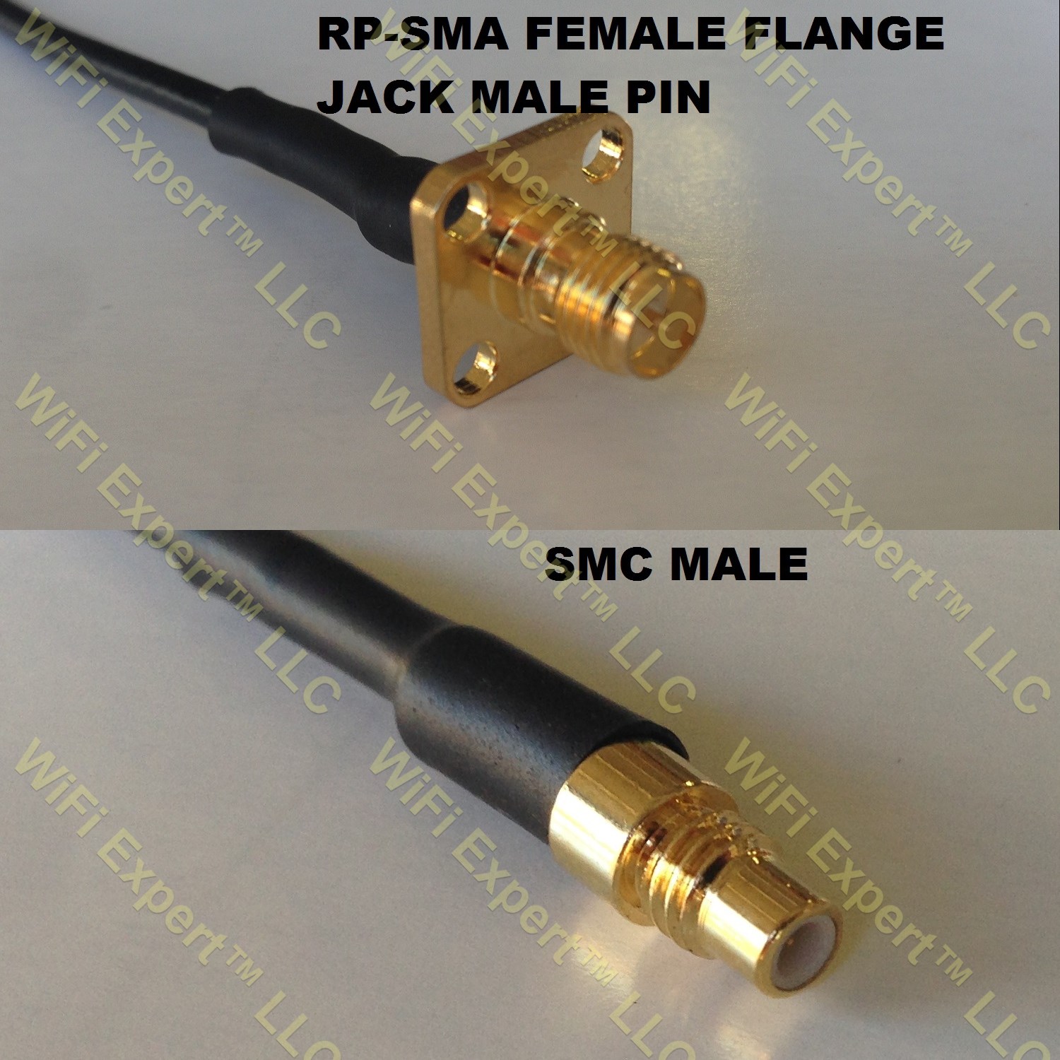 RG316 RP-SMA Female Flange to SMC MALE Coaxial RF Pigtail Cable