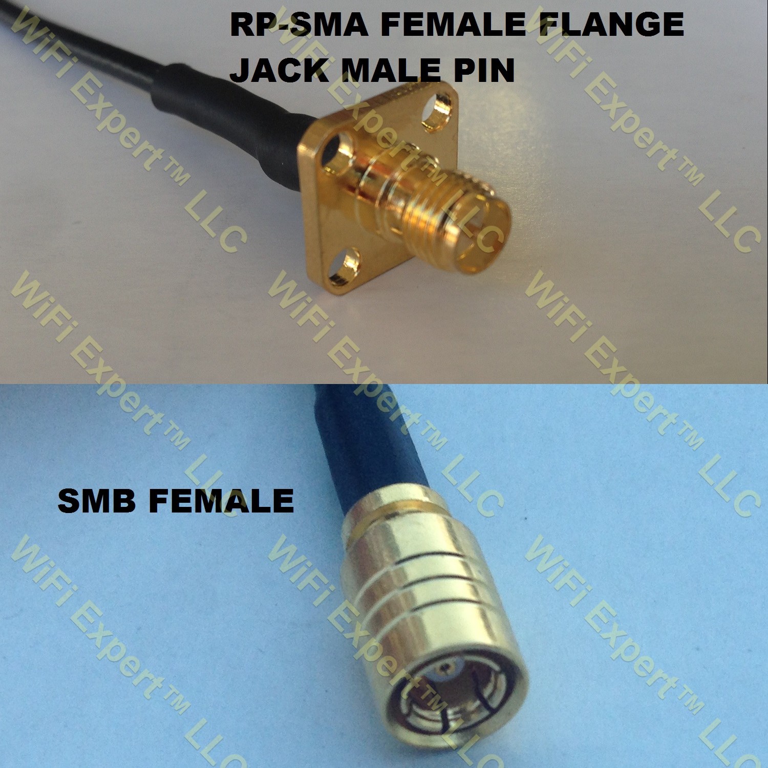 RG316 RP-SMA Female Flange to SMB FEMALE Coaxial RF Pigtail Cable