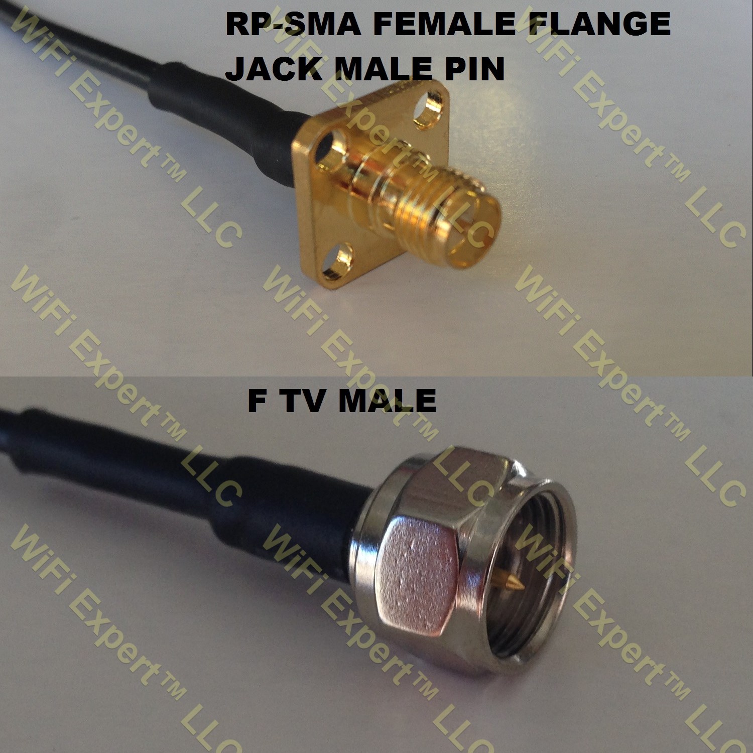 RG316 RP-SMA Female Flange to F MALE Coaxial RF Pigtail Cable