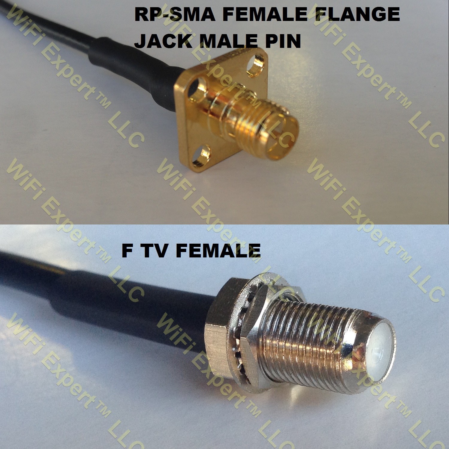 RG316 RP-SMA Female Flange to F FEMALE Coaxial RF Pigtail Cable