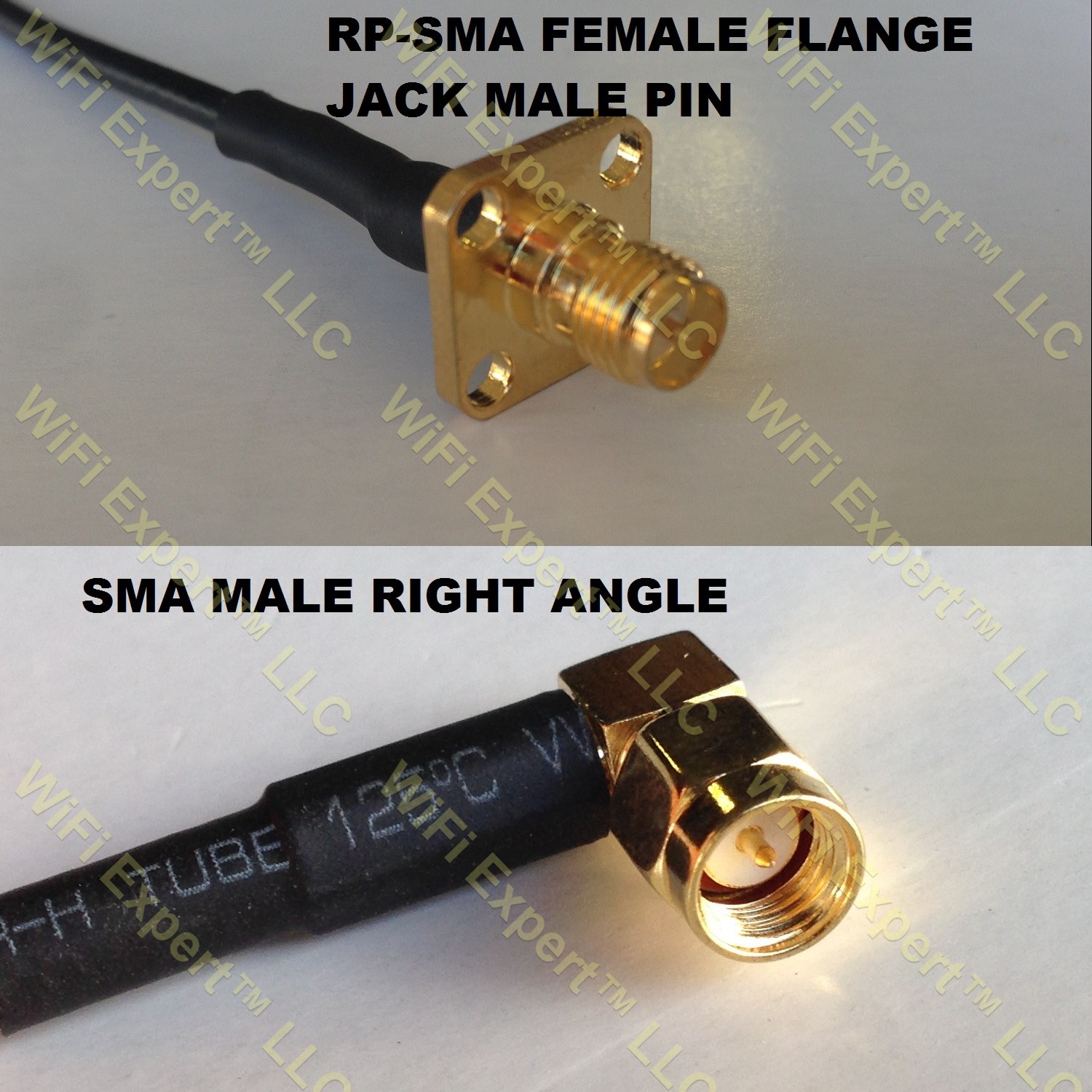 RG316 RP-SMA Female Flange to SMA MALE ANGLE Coaxial RF Pigtail Cable