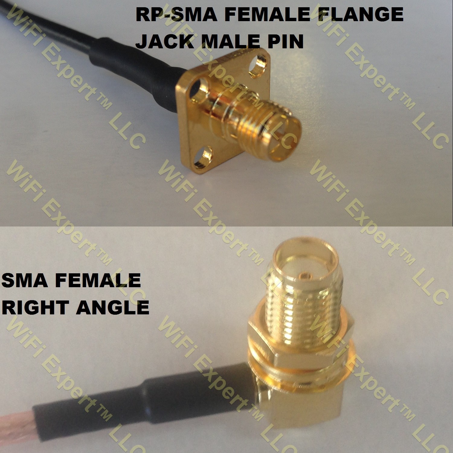 RG316 RP-SMA Female Flange to SMA FEMALE ANGLE Coaxial RF Pigtail Cable