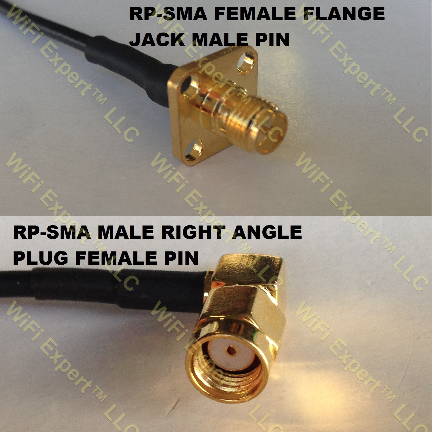 RG316 RP-SMA Female Flange to RP-SMA MALE ANGLE Coaxial RF Pigtail Cable