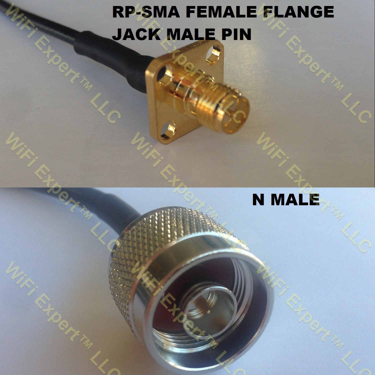 RG316 RP-SMA Female Flange to N MALE Coaxial RF Pigtail Cable