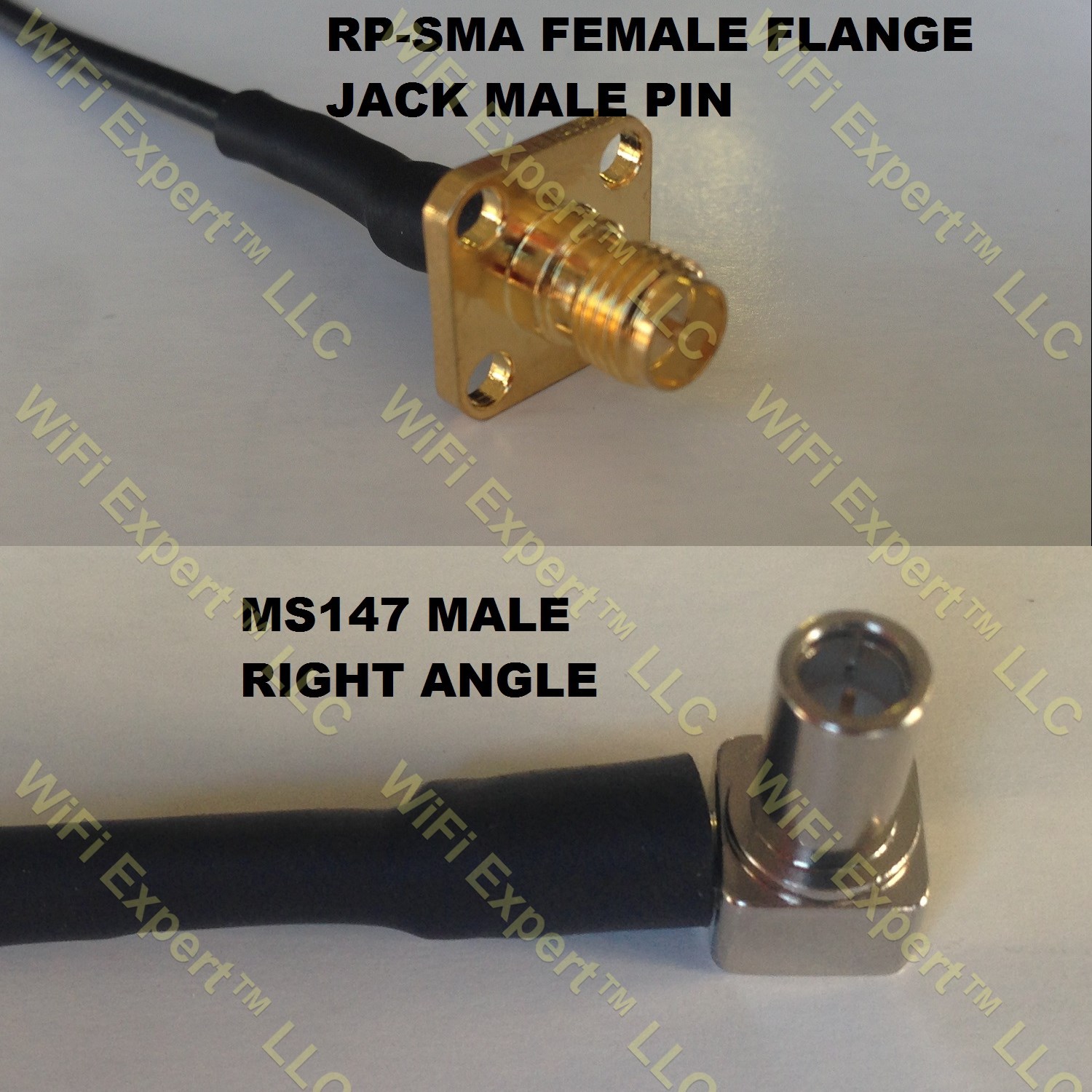 RG316 RP-SMA Female Flange to MS147 ANGLE MALE Coaxial RF Pigtail Cable
