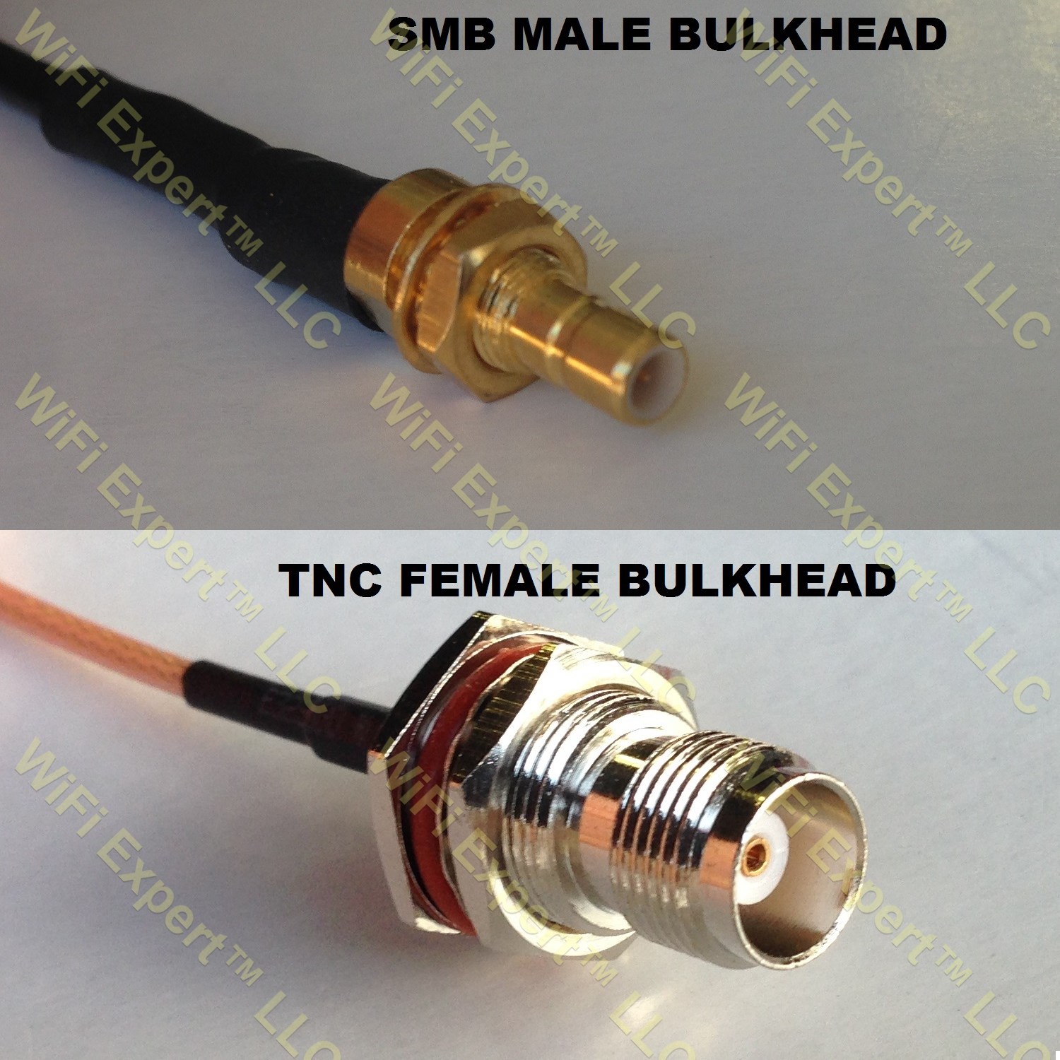 RG316 SMB MALE BULKHEAD to TNC FEMALE BULKHEAD Coaxial RF Pigtail Cable