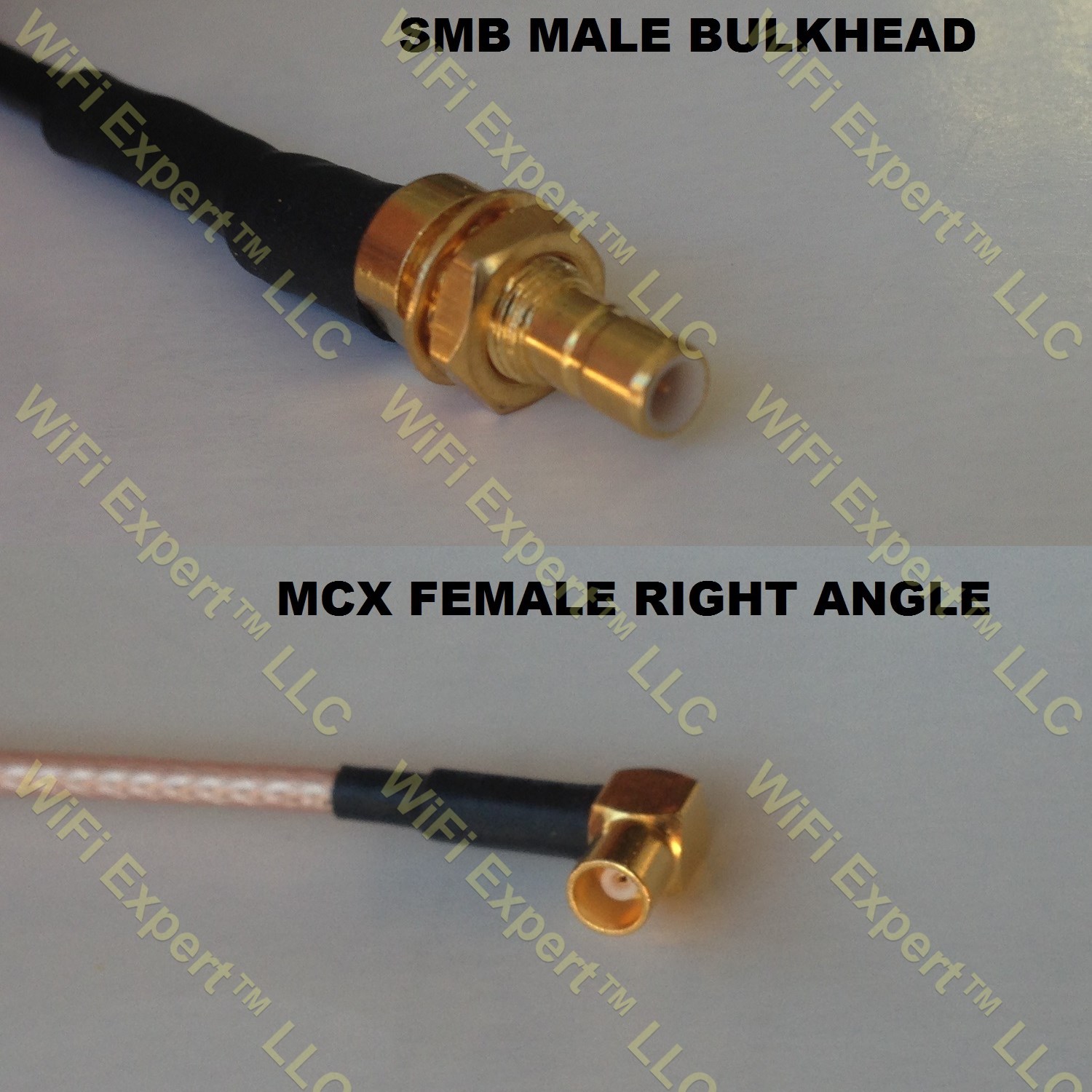 RG316 SMB MALE BULKHEAD to MCX FEMALE ANGLE Coaxial RF Pigtail Cable