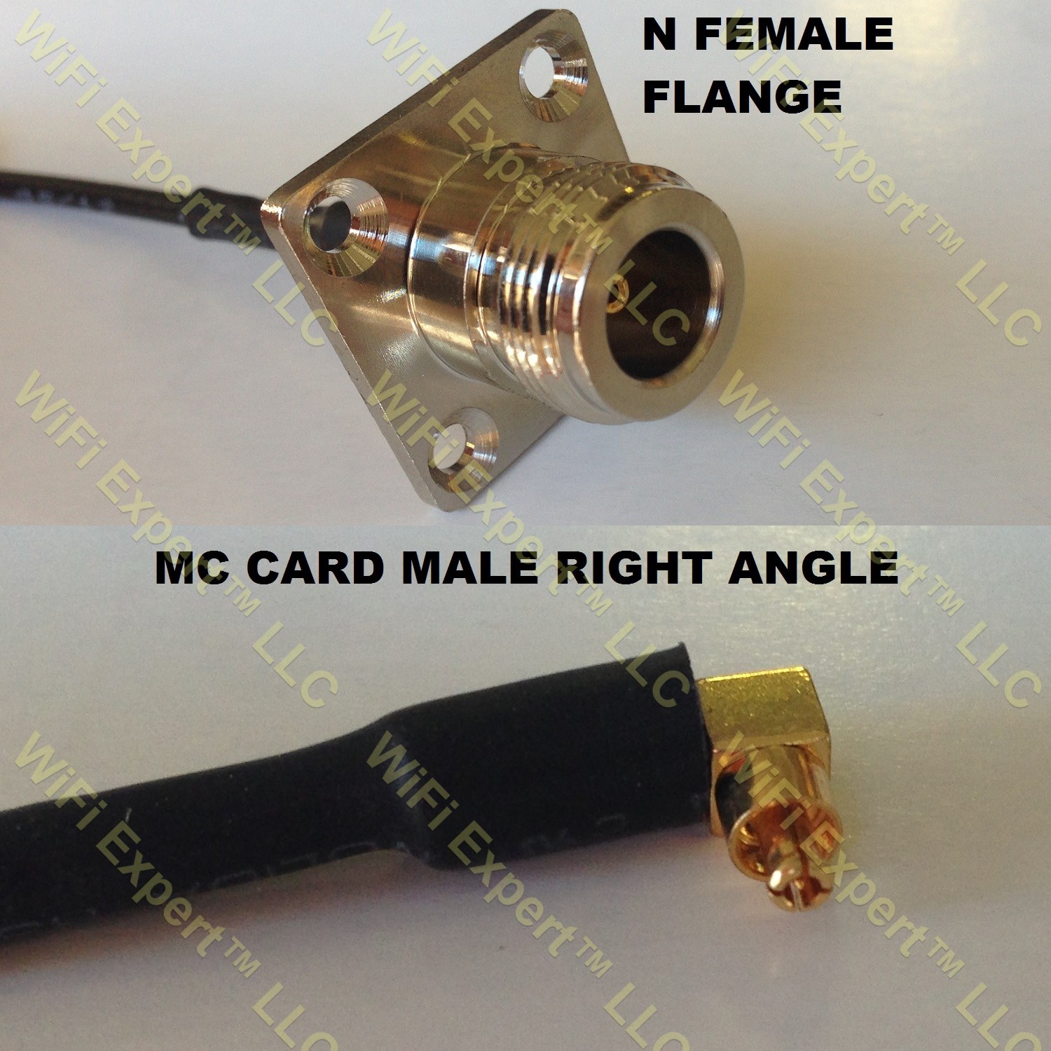 LMR100 N FLANGE FEMALE to MC CARD MALE ANGLE Coaxial RF Pigtail Cable
