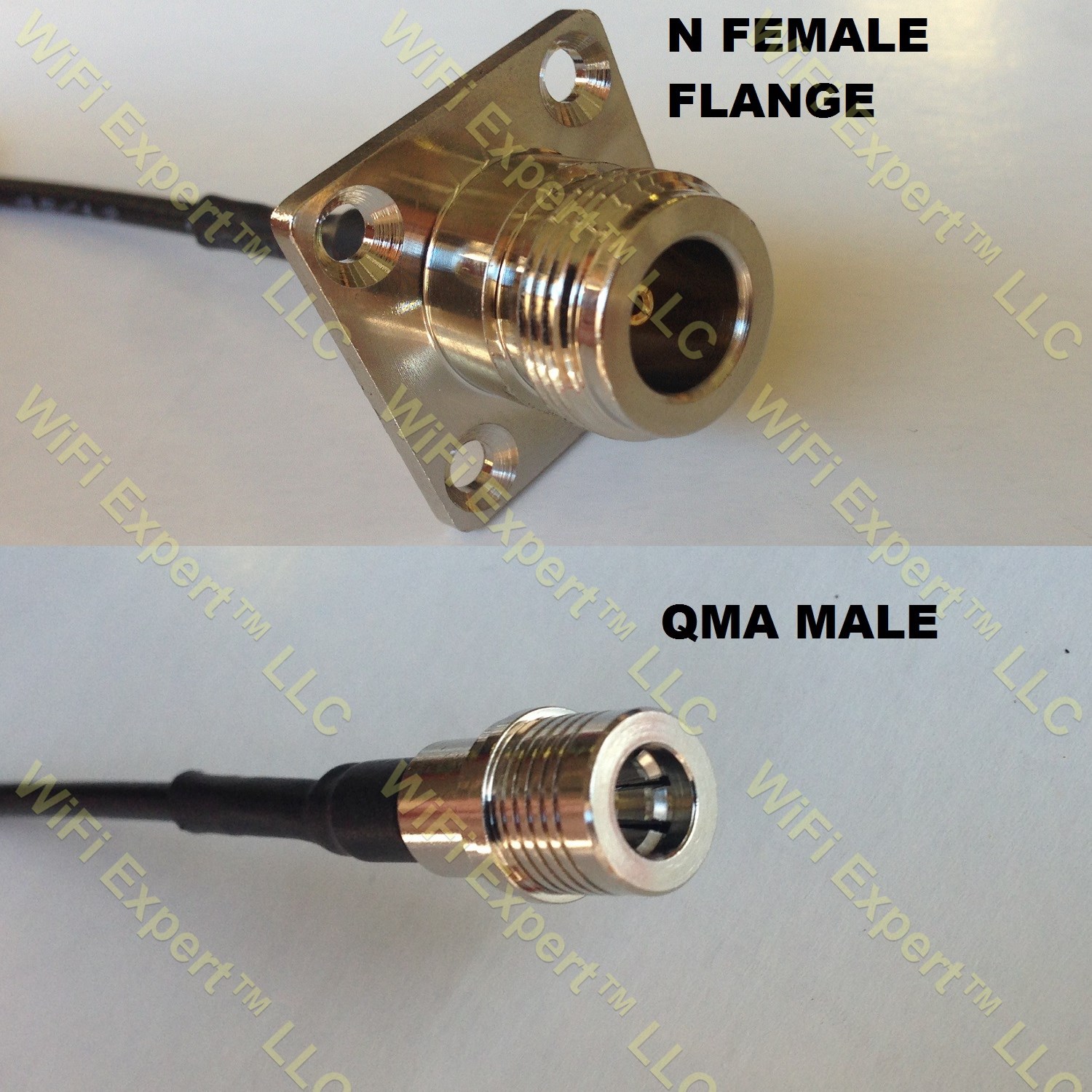 RG400 N FLANGE FEMALE to QMA MALE Coaxial RF Pigtail Cable