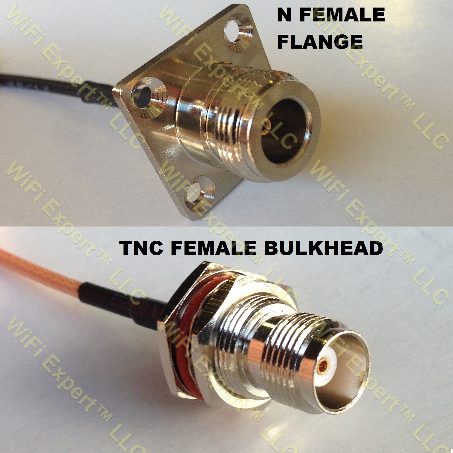 LMR100 N FLANGE FEMALE to TNC FEMALE BULKHEAD Coaxial RF Pigtail Cable