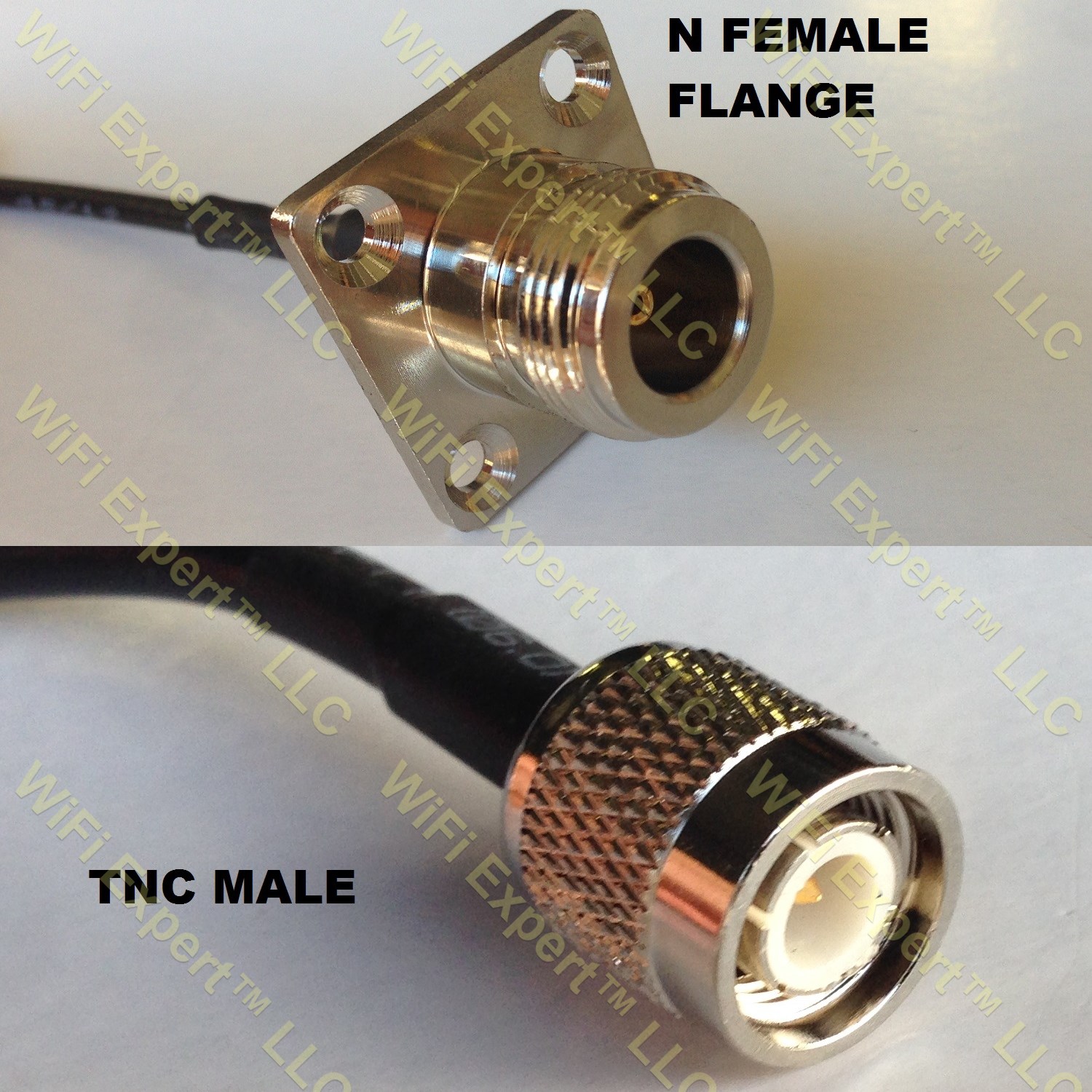 LMR100 N FLANGE FEMALE to TNC MALE Coaxial RF Pigtail Cable