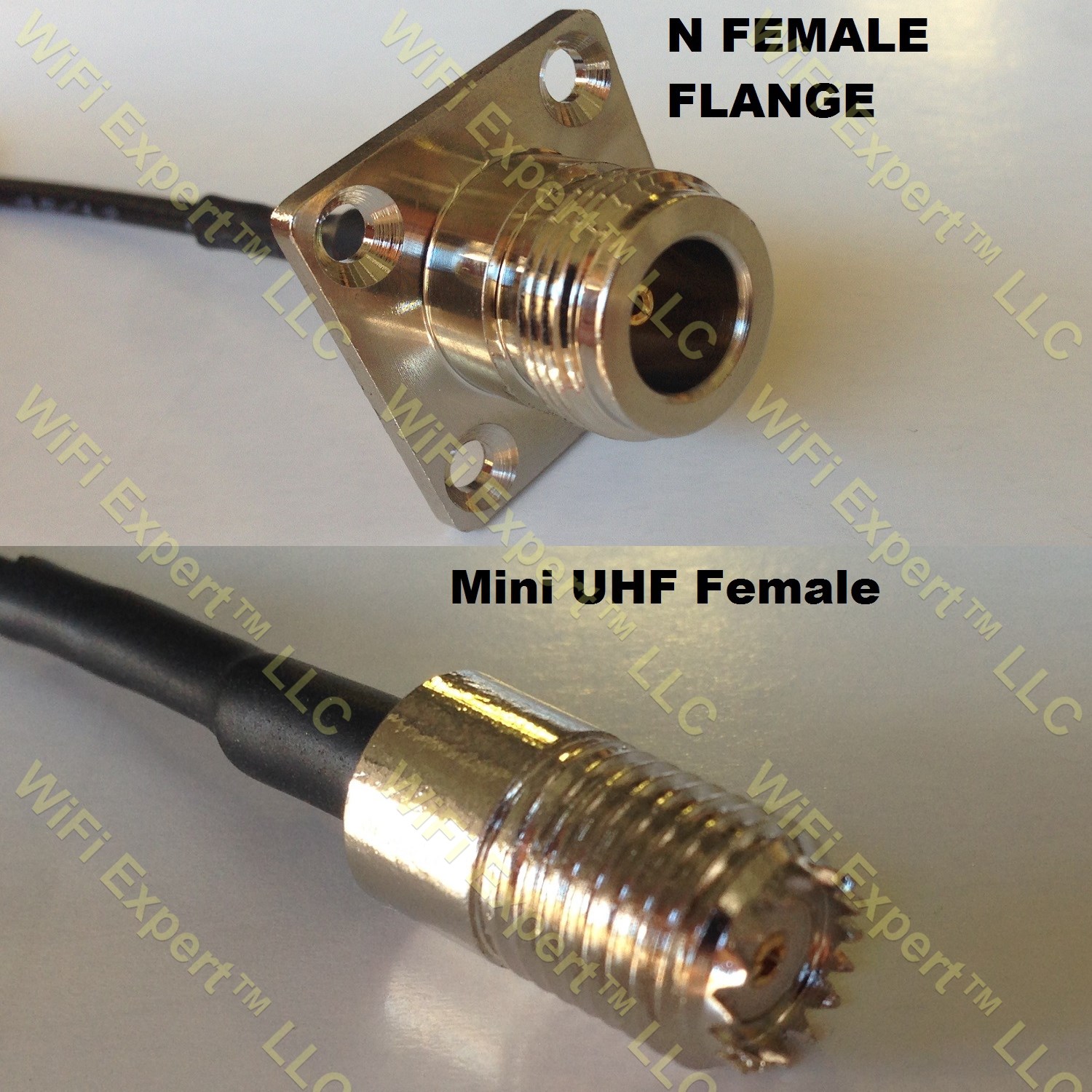LMR100 N FLANGE FEMALE to MINI UHF FEMALE Coaxial RF Pigtail Cable