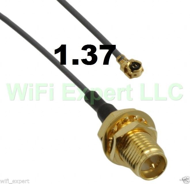 2 16" Mini PCI U.FL IPX to RP-SMA Antenna WiFi Pigtail Cable Connector USA 
