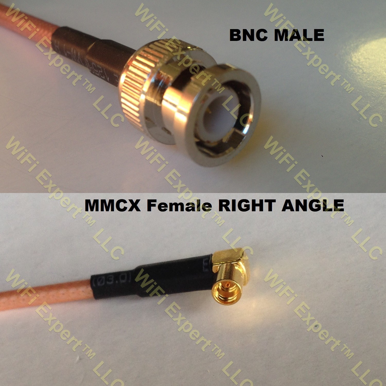 RG316 BNC MALE to MMCX FEMALE ANGLE Coaxial RF Pigtail Cable