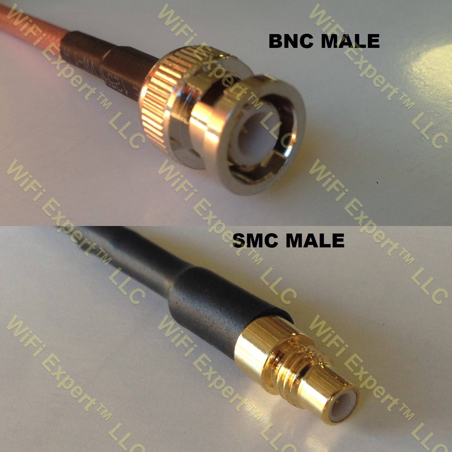 USA-CA LMR100 SMC MALE to BNC MALE Coaxial RF Pigtail Cable 