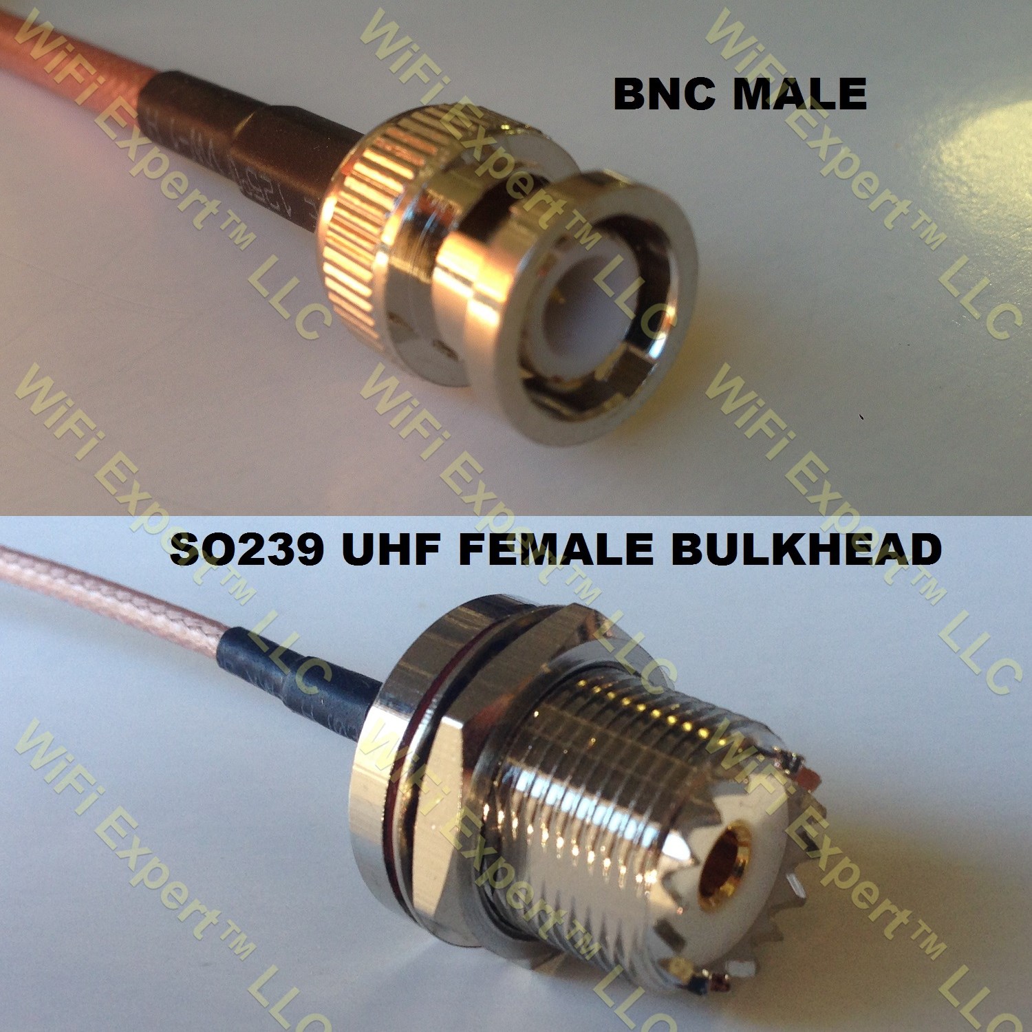 RG316 BNC MALE to UHF Female BULKHEAD Coaxial RF Pigtail Cable