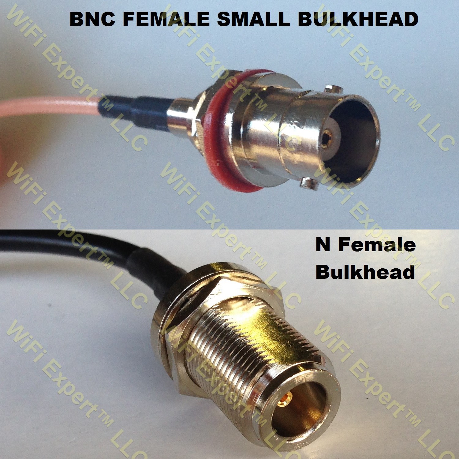 LMR100 BNC FEMALE SM BULKHEAD to N FEMALE BULKHEAD Coaxial RF Pigtail Cable