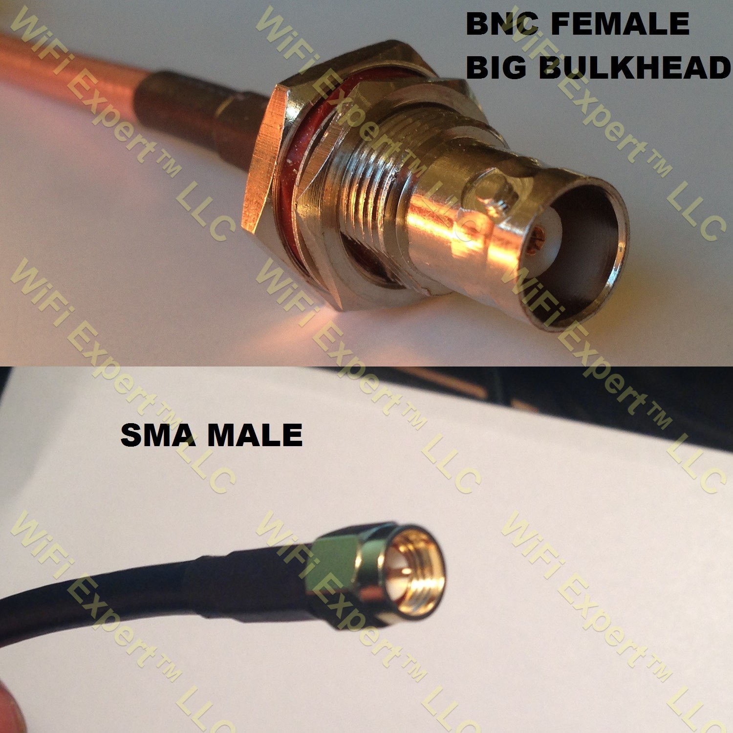 LMR100 BNC FEMALE BIG BULKHEAD to SMA MALE Coaxial RF Pigtail Cable