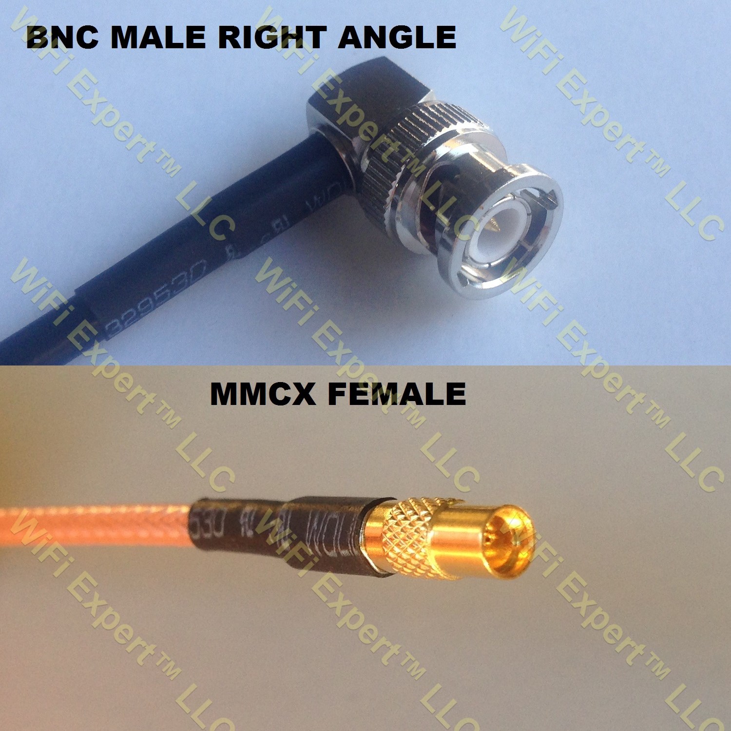 LMR100 BNC MALE ANGLE to MMCX FEMALE Coaxial RF Pigtail Cable