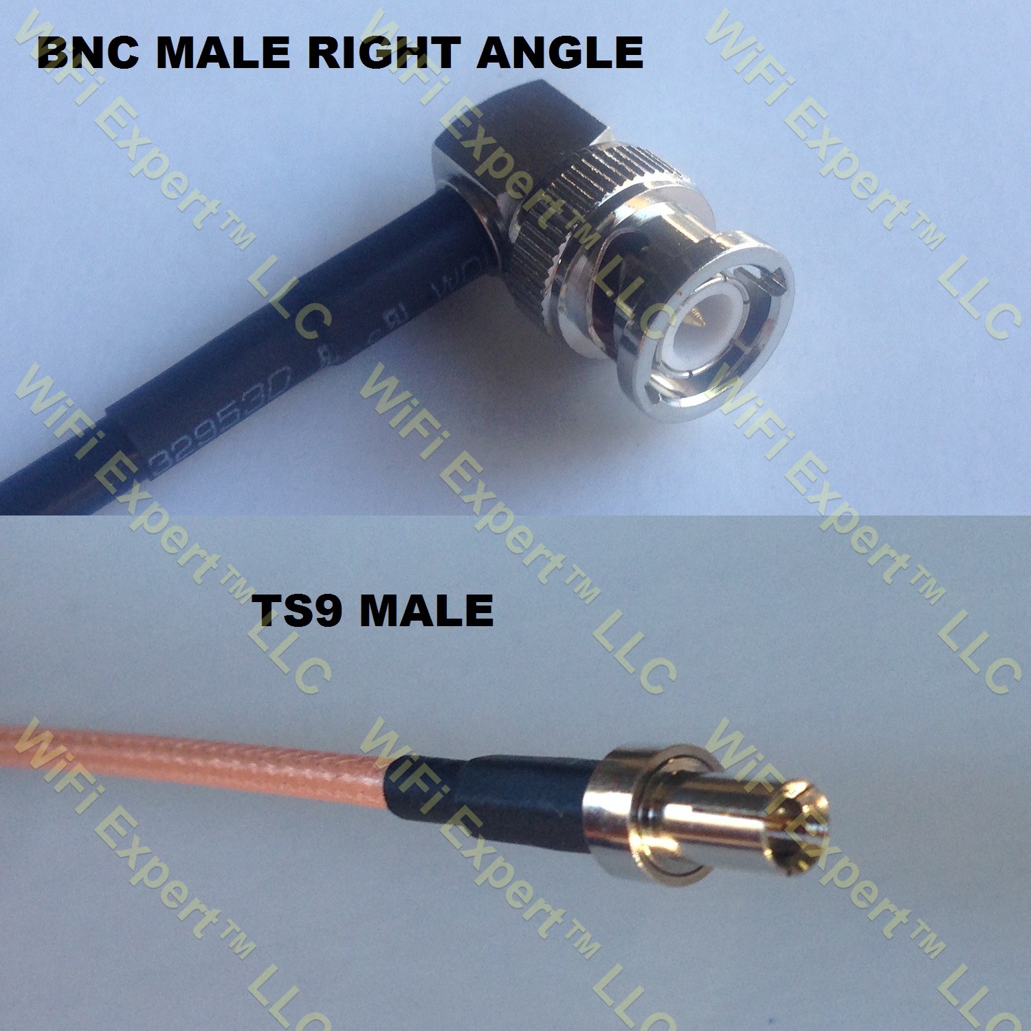 LMR100 BNC MALE ANGLE to TS-9 MALE Coaxial RF Pigtail Cable