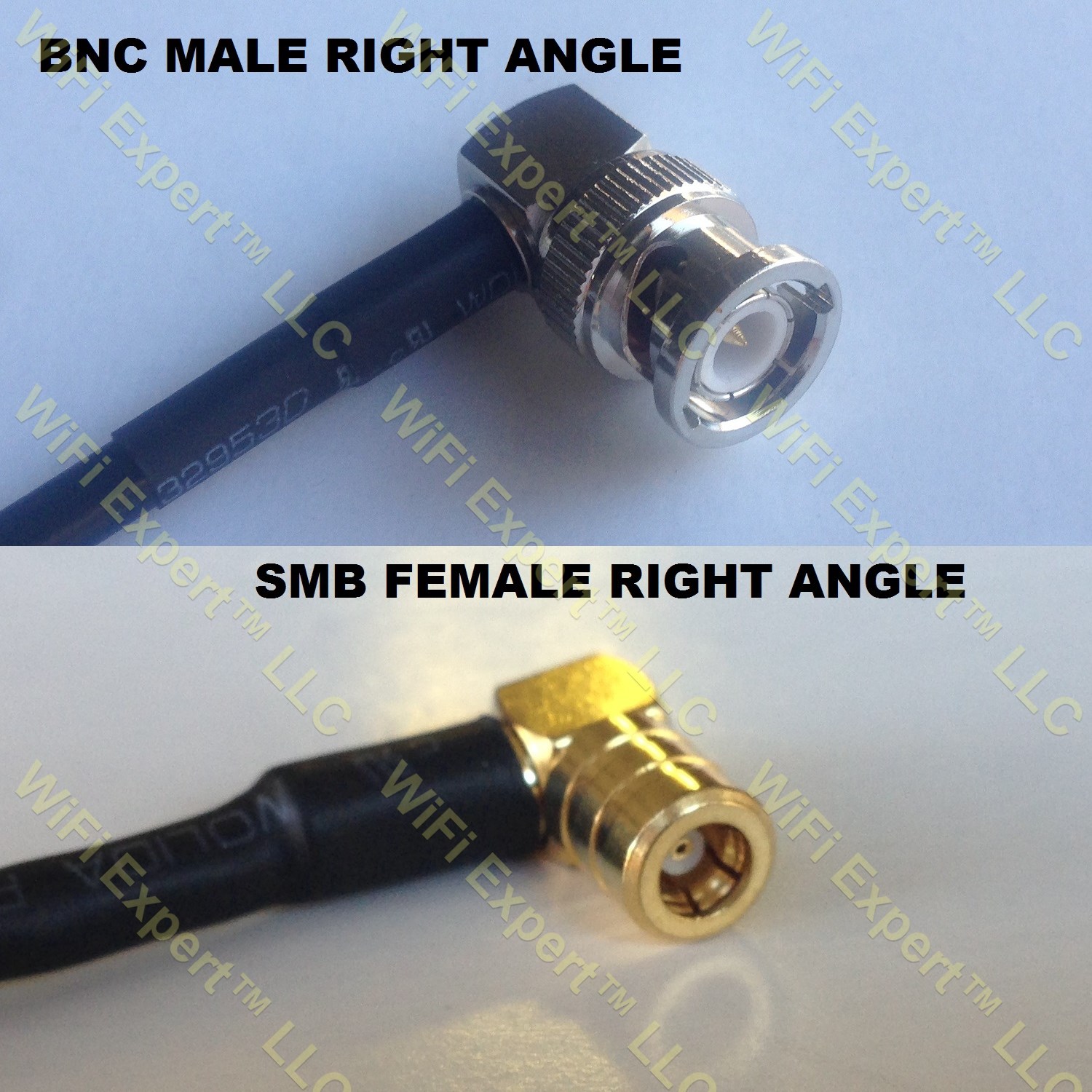 LMR100 BNC MALE ANGLE to SMB FEMALE ANGLE Coaxial RF Pigtail Cable