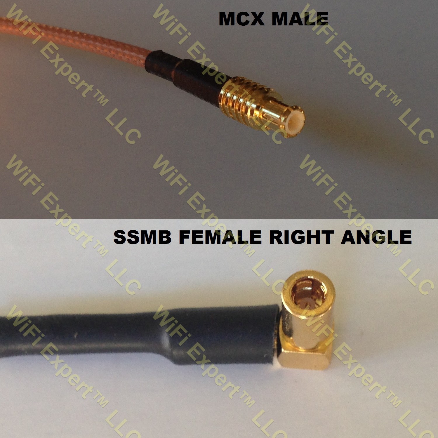 LMR100 MCX MALE to SSMB ANGLE FEMALE Coaxial RF Pigtail Cable