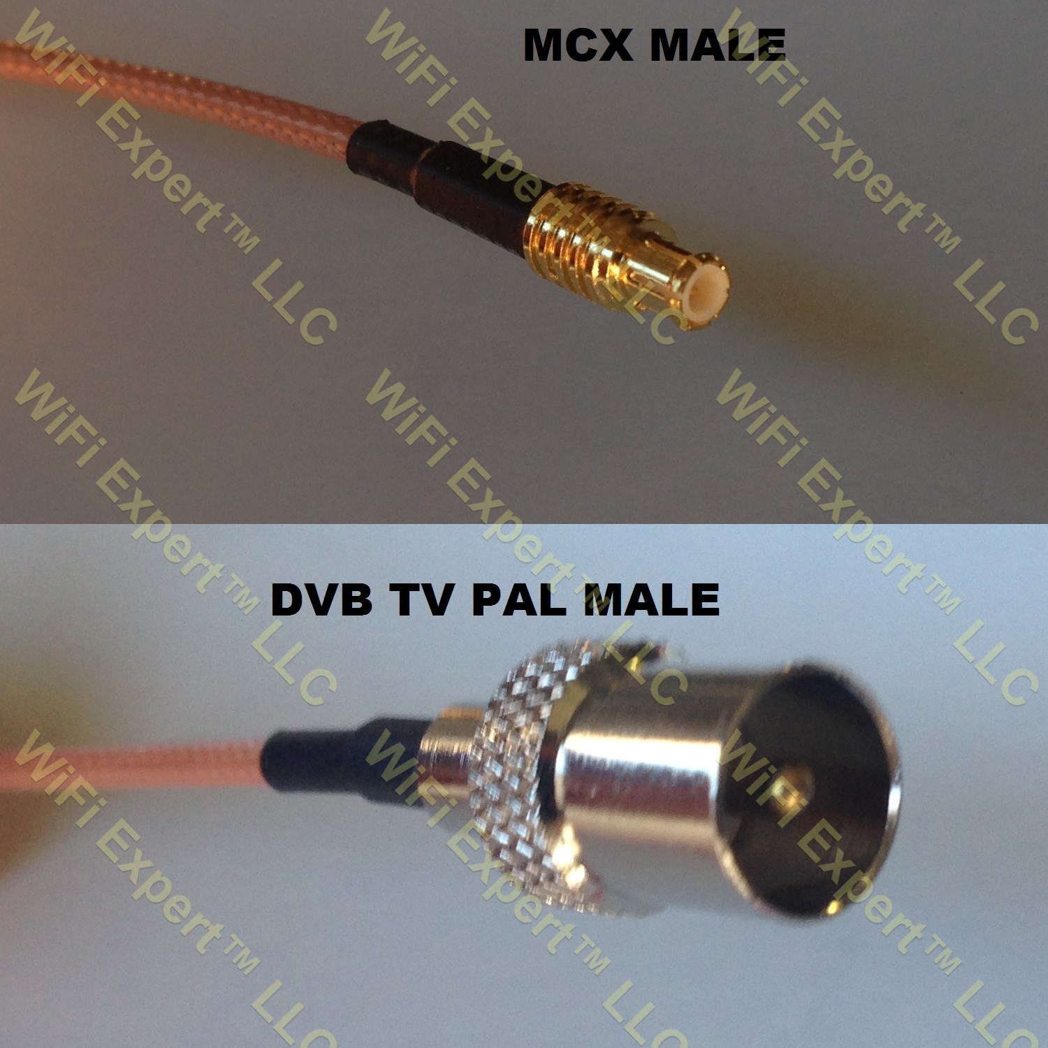 LMR100 MCX MALE to DVB TV Pal Male Coaxial RF Pigtail Cable