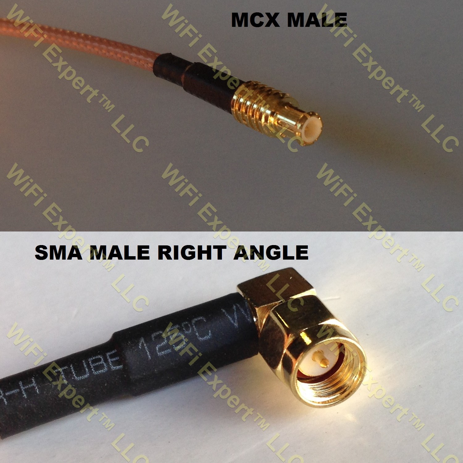 LMR100 MCX MALE to SMA MALE ANGLE Coaxial RF Pigtail Cable