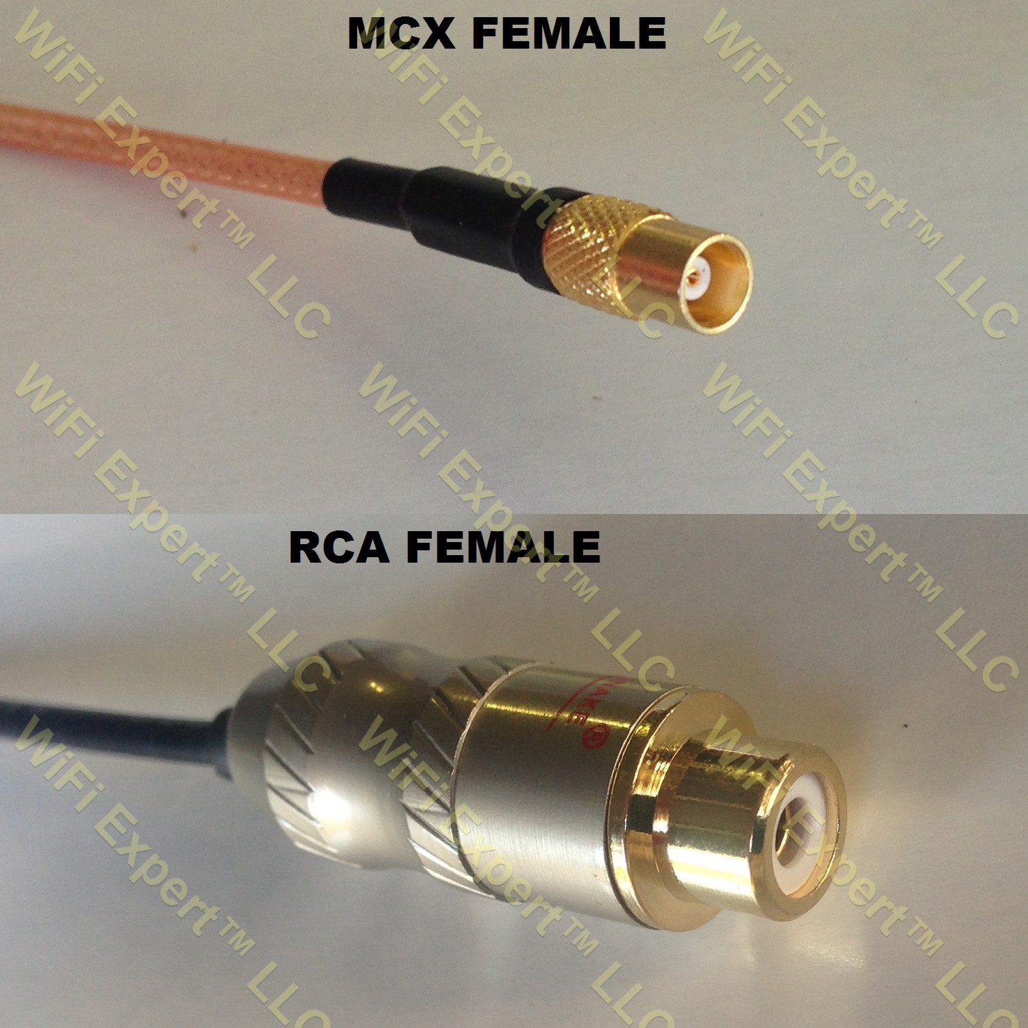 LMR100 MCX FEMALE to RCA FEMALE Coaxial RF Pigtail Cable