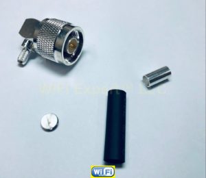 1 x Silver N Male RIGHT ANGLE crimp RG58 LMR195 RG142 Cable RF connector USA