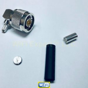 1 x Silver N Male RIGHT ANGLE crimp RG58 LMR195 RG142 Cable RF connector USA