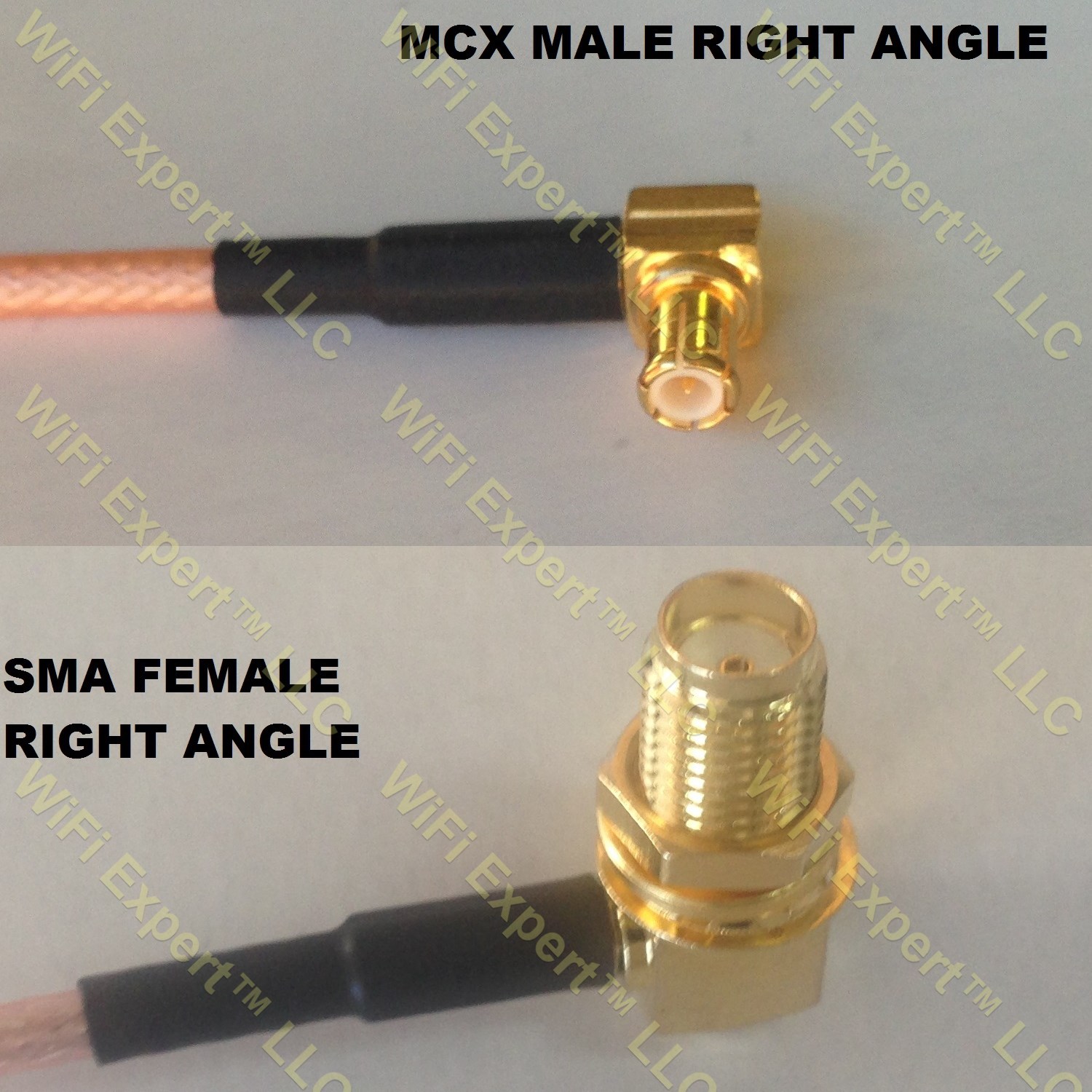 LMR100 MCX MALE ANGLE to SMA FEMALE ANGLE Coaxial RF Pigtail Cable