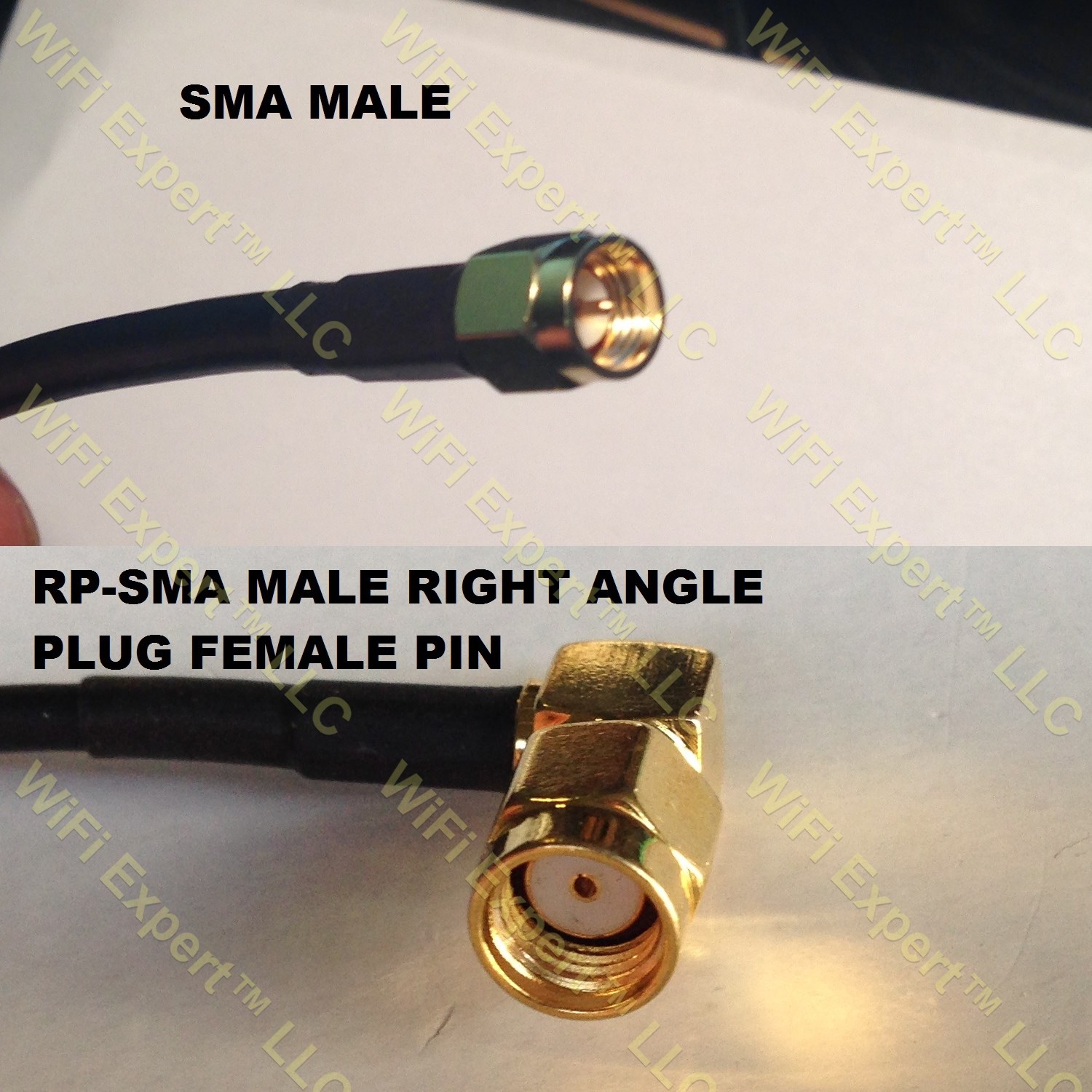 LMR195 SMA MALE to RP-SMA MALE ANGLE Coaxial RF Pigtail Cable