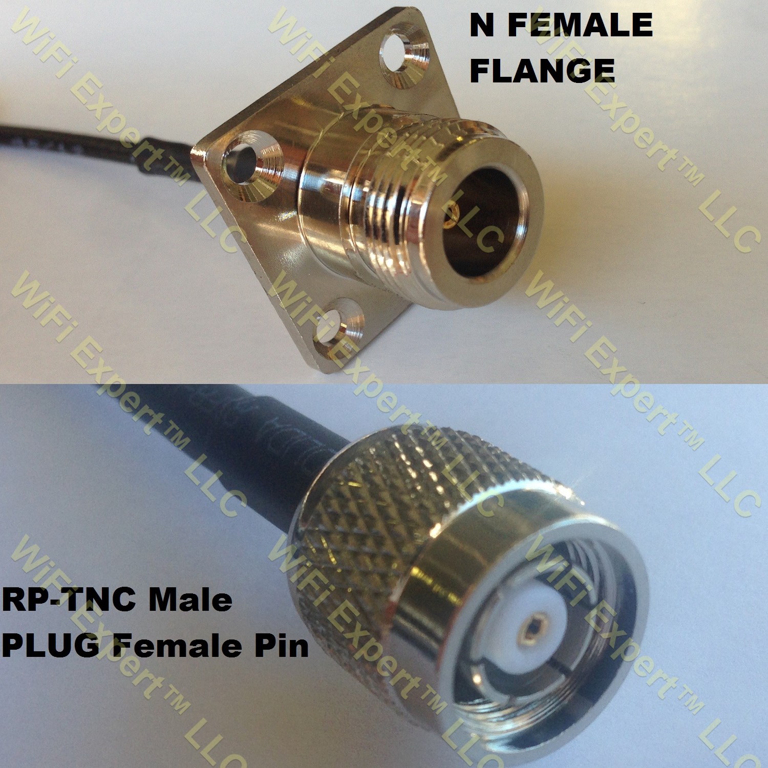 LMR195 N FLANGE FEMALE to RP-TNC MALE Coaxial RF Pigtail Cable