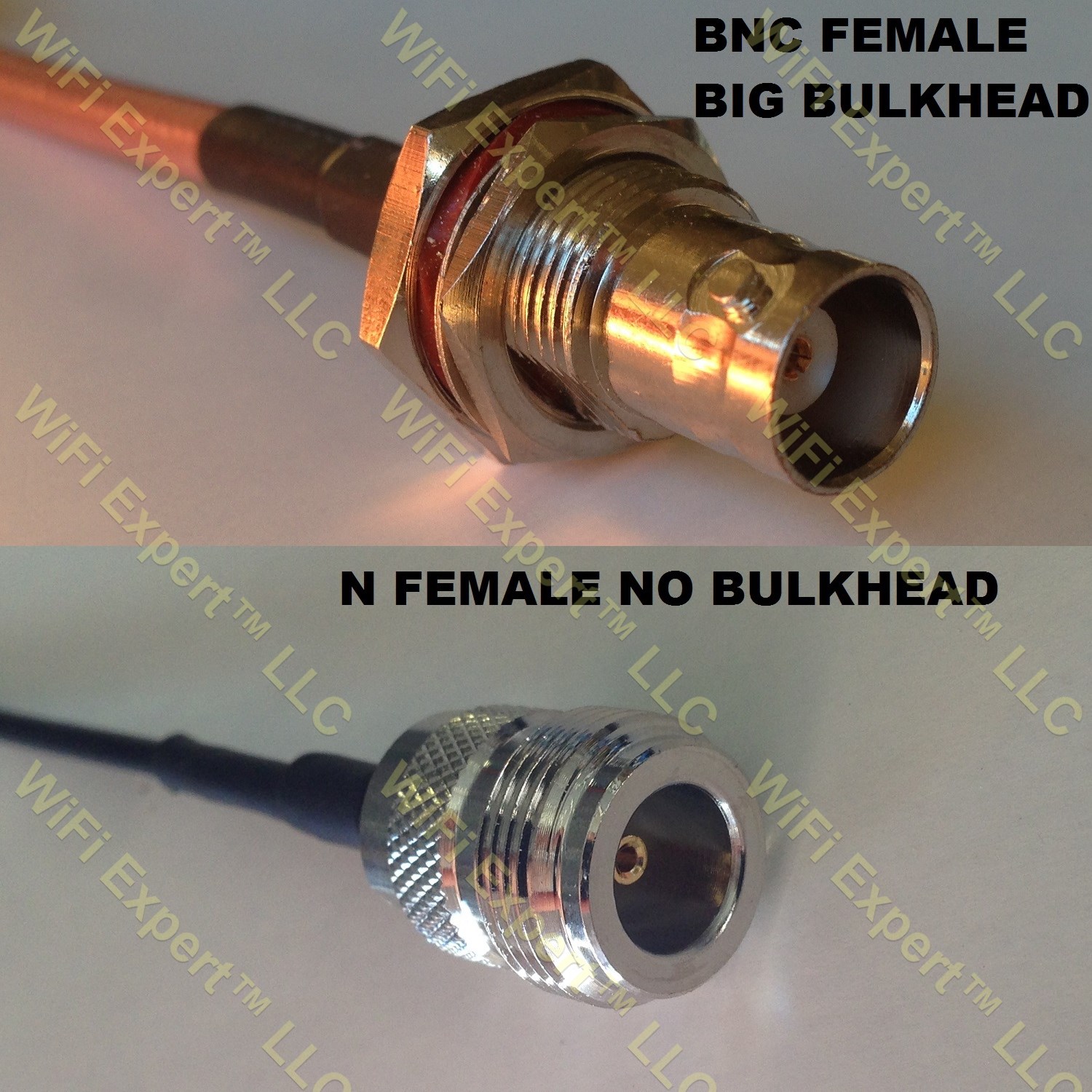 LMR195 BNC FEMALE BIG BULKHEAD to N FEMALE Coaxial RF Pigtail Cable